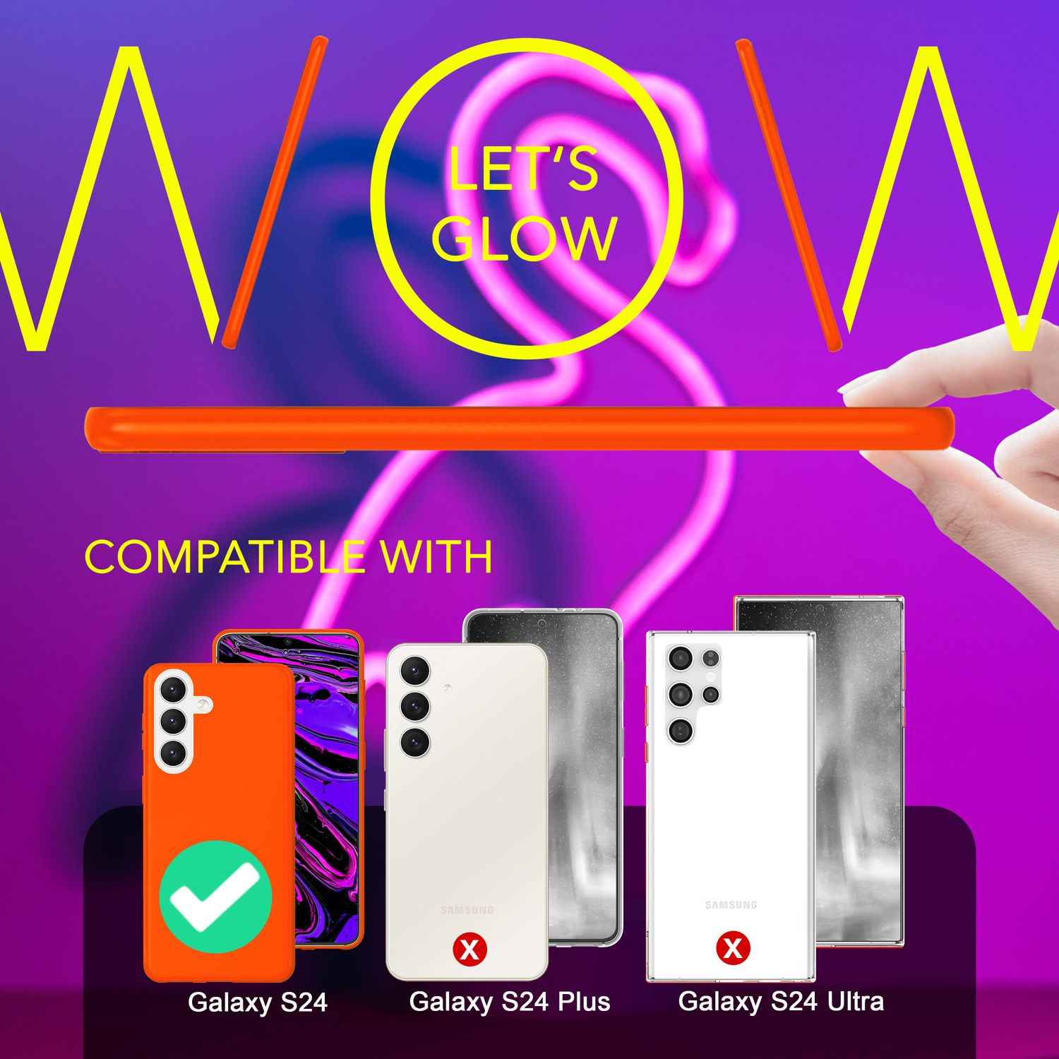 NALIA Farbintensive Neon Silikonhülle für Samsung Galaxy S24 Hülle, Schutzhülle in Bunt Leuchtender Neonfarbe