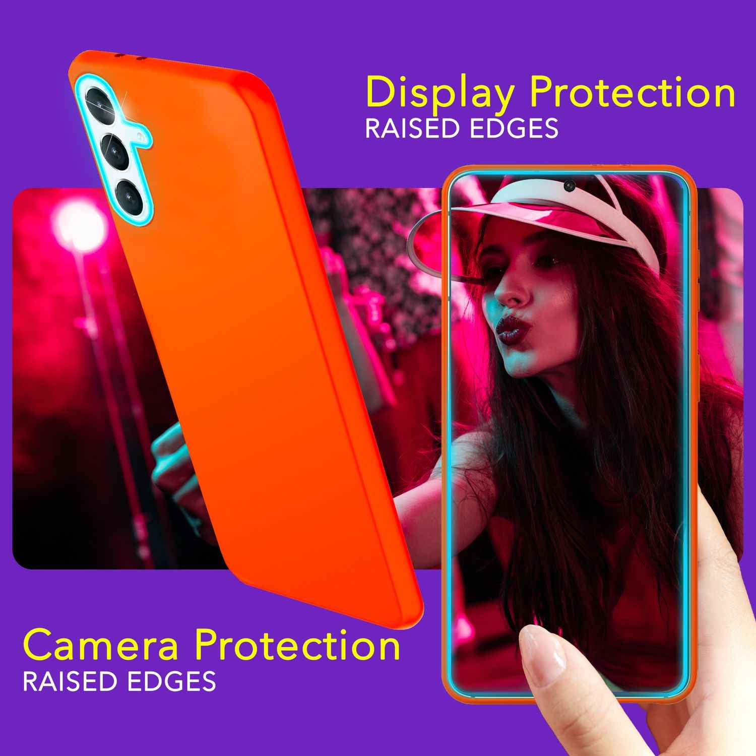 NALIA Farbintensive Neon Silikonhülle für Samsung Galaxy S24 Hülle, Schutzhülle in Bunt Leuchtender Neonfarbe