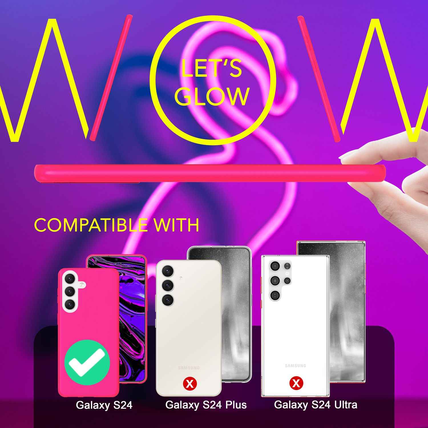 NALIA Farbintensive Neon Silikonhülle für Samsung Galaxy S24 Hülle, Schutzhülle in Bunt Leuchtender Neonfarbe