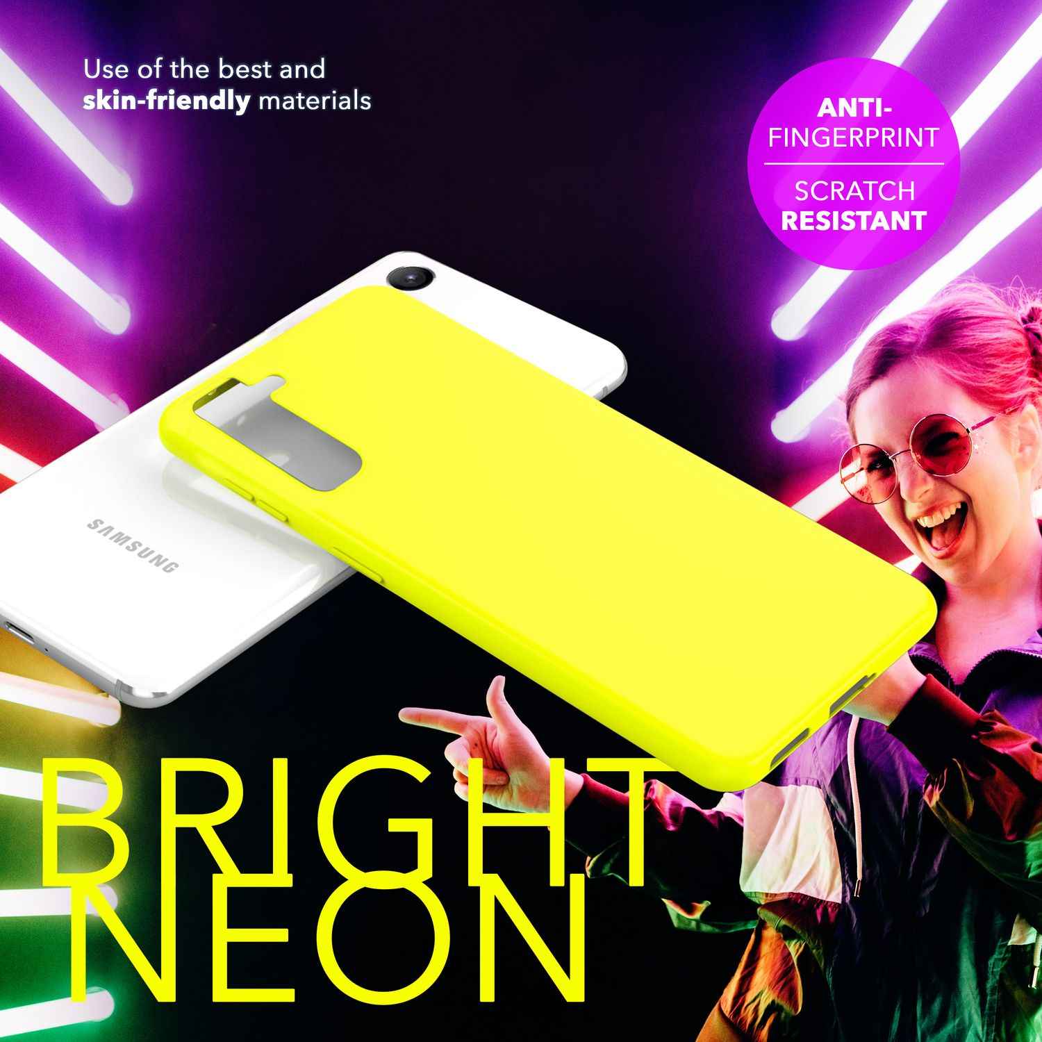 NALIA Farbintensive Neon Silikonhülle für Samsung Galaxy S24 Plus Hülle, Dünne Schutzhülle in Bunt Leuchtender Neonfarbe