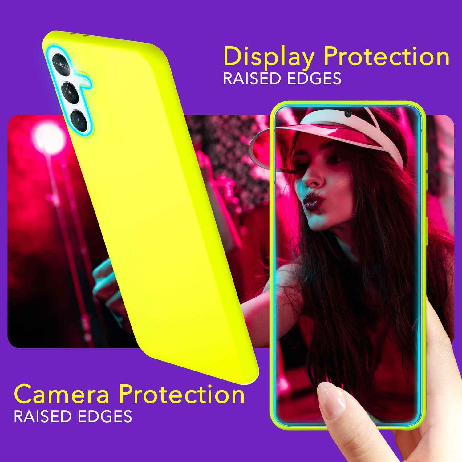 NALIA Farbintensive Neon Silikonhülle für Samsung Galaxy S24 Plus Hülle, Dünne Schutzhülle in Bunt Leuchtender Neonfarbe