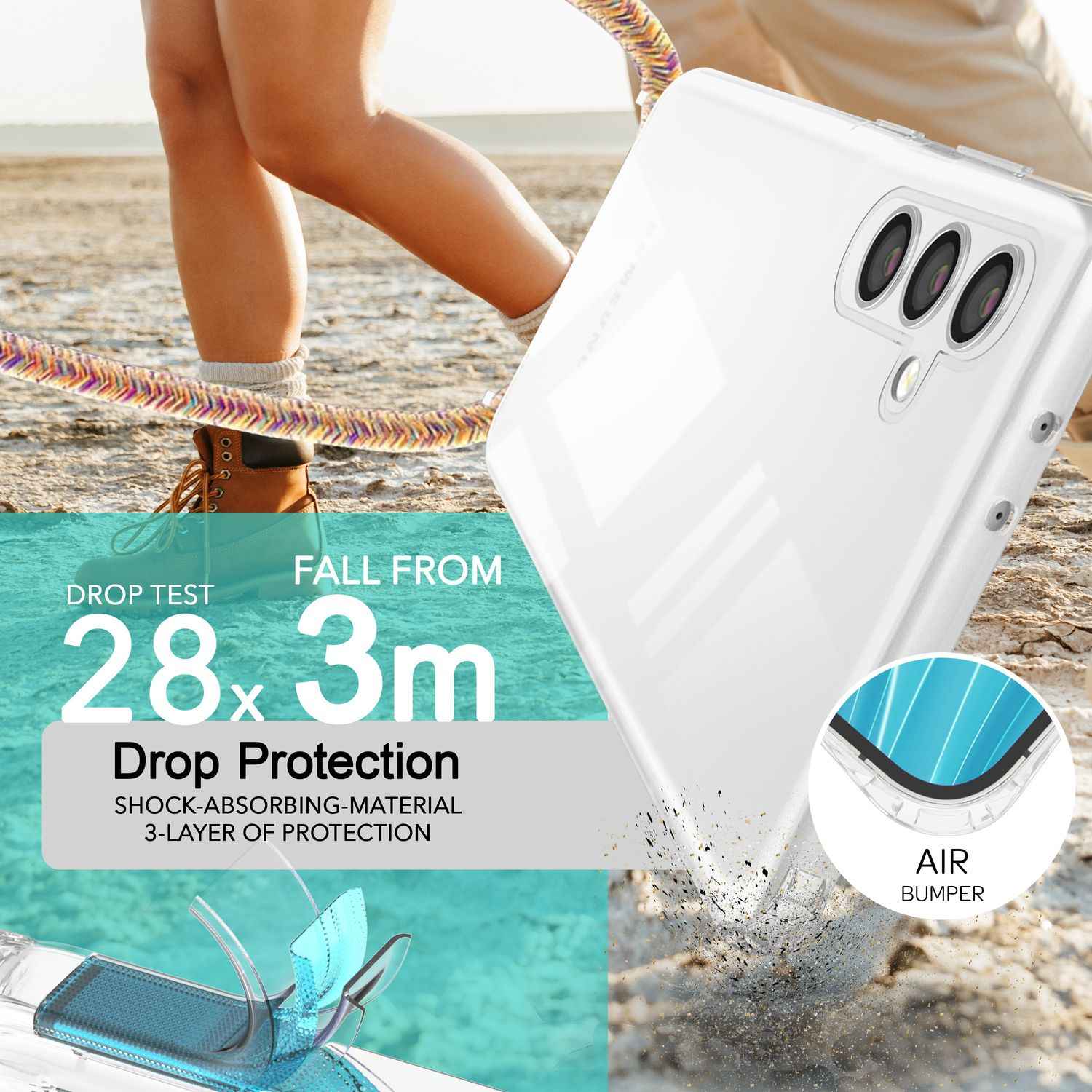 NALIA Klare Schutzhülle mit Kette für Samsung Galaxy S24 Plus Hülle, Transparente Stabile Handyhülle mit Umhänge-Band