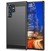 NALIA Carbon-Style Silikonhülle für Samsung Galaxy S24 Ultra Hülle, Matt-Schwarze Schutzhülle mit Kohlefaser-Struktur