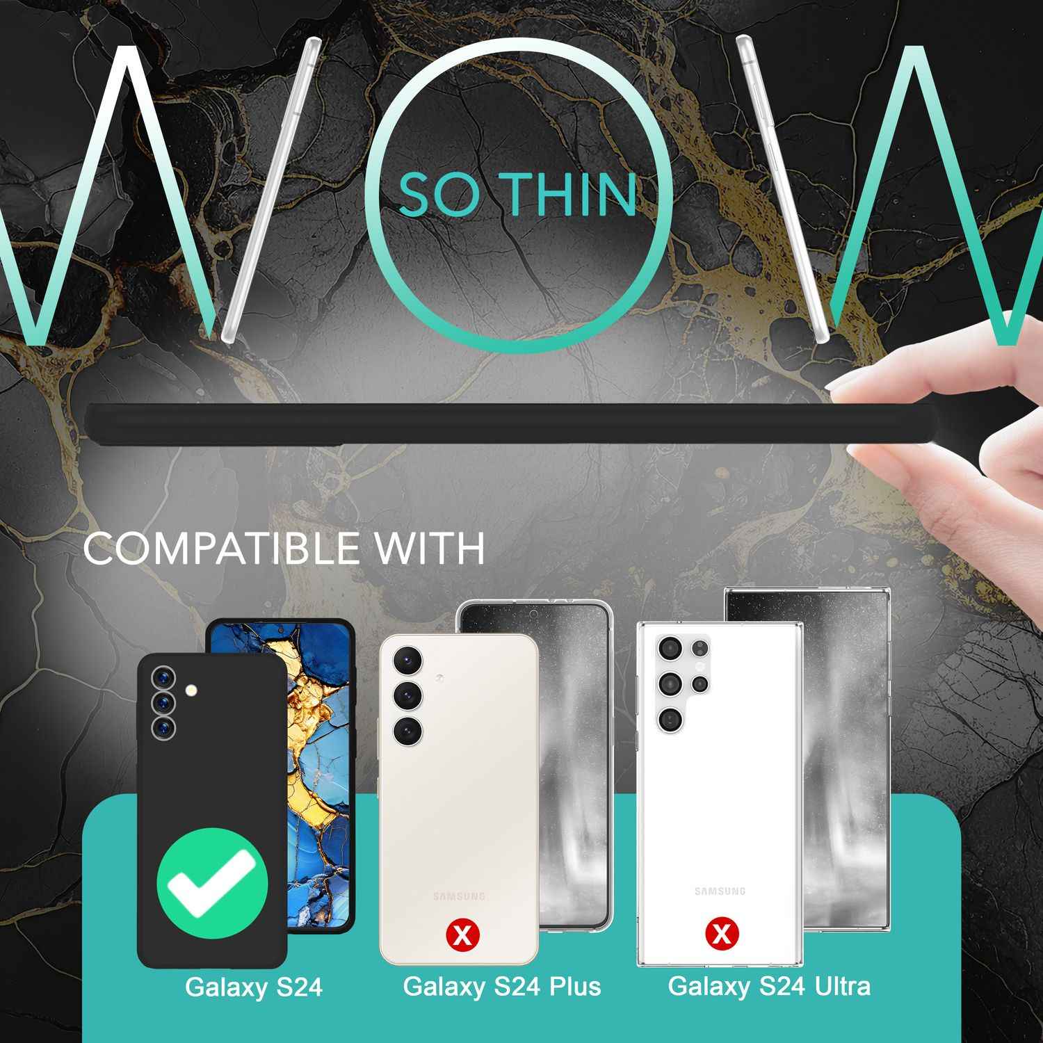 NALIA Extrem Dünnes Hardcase für Samsung Galaxy S24 Hülle, 0,3mm Ultra Schlanke Schutzhülle Extra Slim