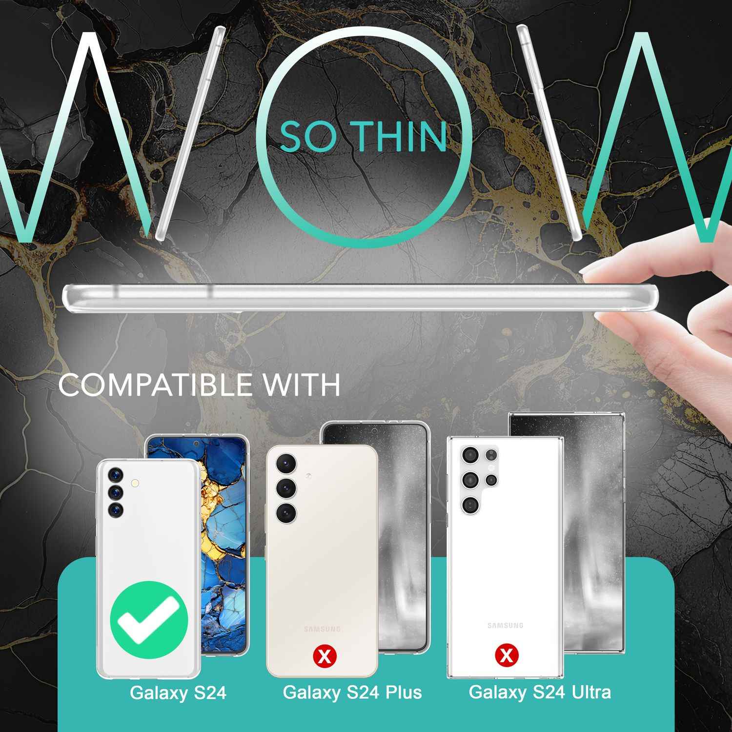 NALIA Extrem Dünnes Hardcase für Samsung Galaxy S24 Hülle, 0,3mm Ultra Schlanke Schutzhülle Extra Slim