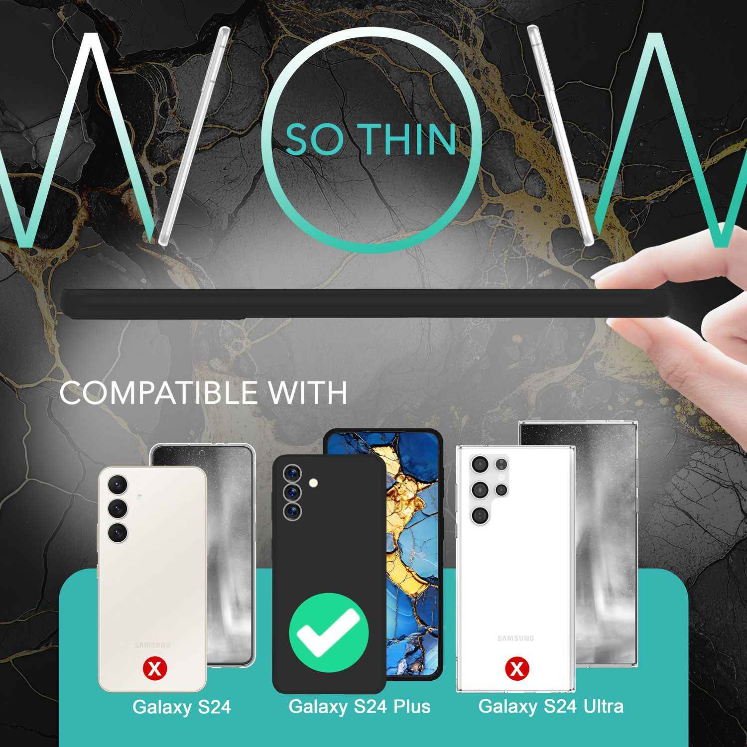 NALIA Extrem Dünnes Hardcase für Samsung Galaxy S24 Plus Hülle, 0,3mm Ultra Schlanke Schutzhülle, Extra Slim Cover Matt