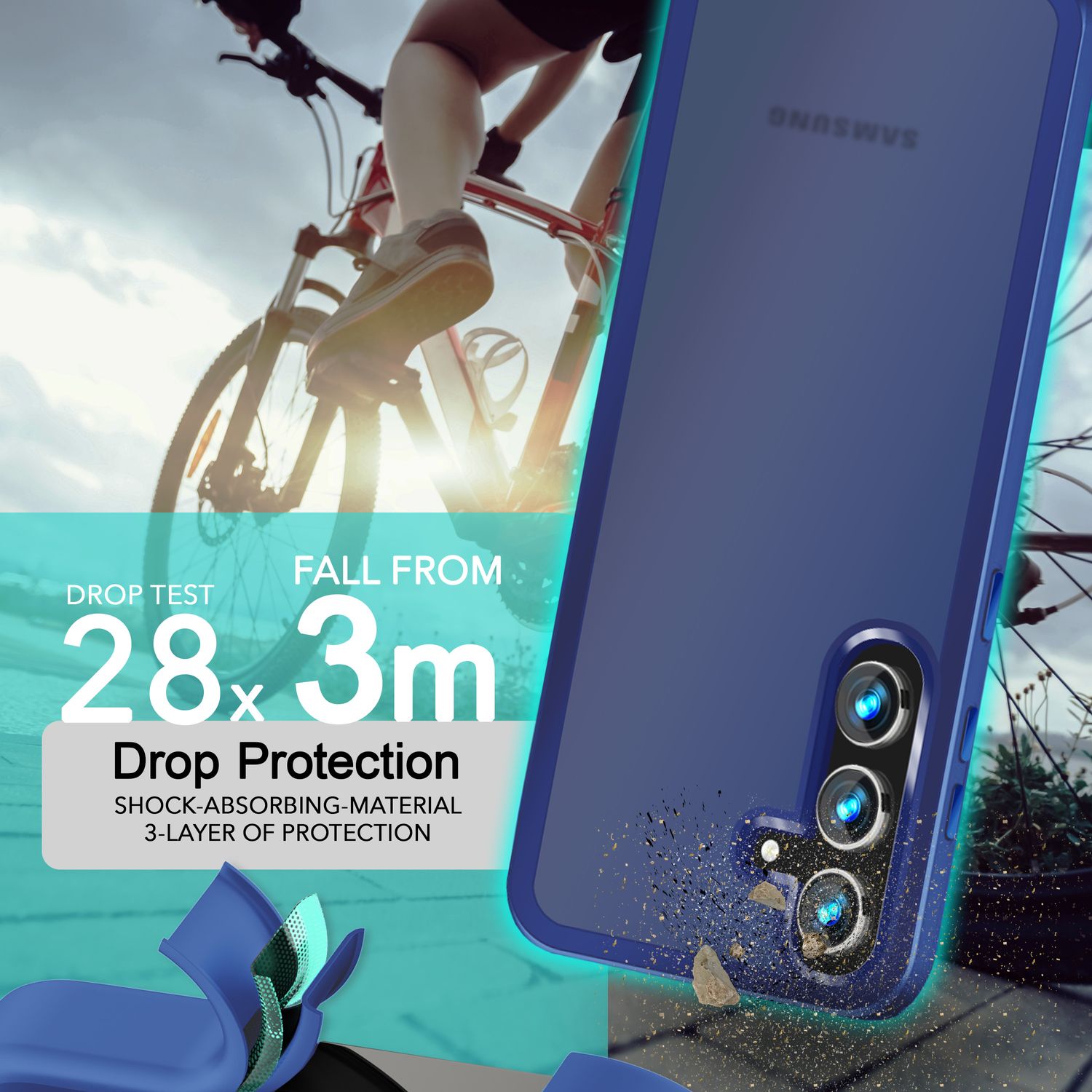 Hybrid-Hülle für Samsung Galaxy S24 semi-transparent matt Polycarbonat TPU