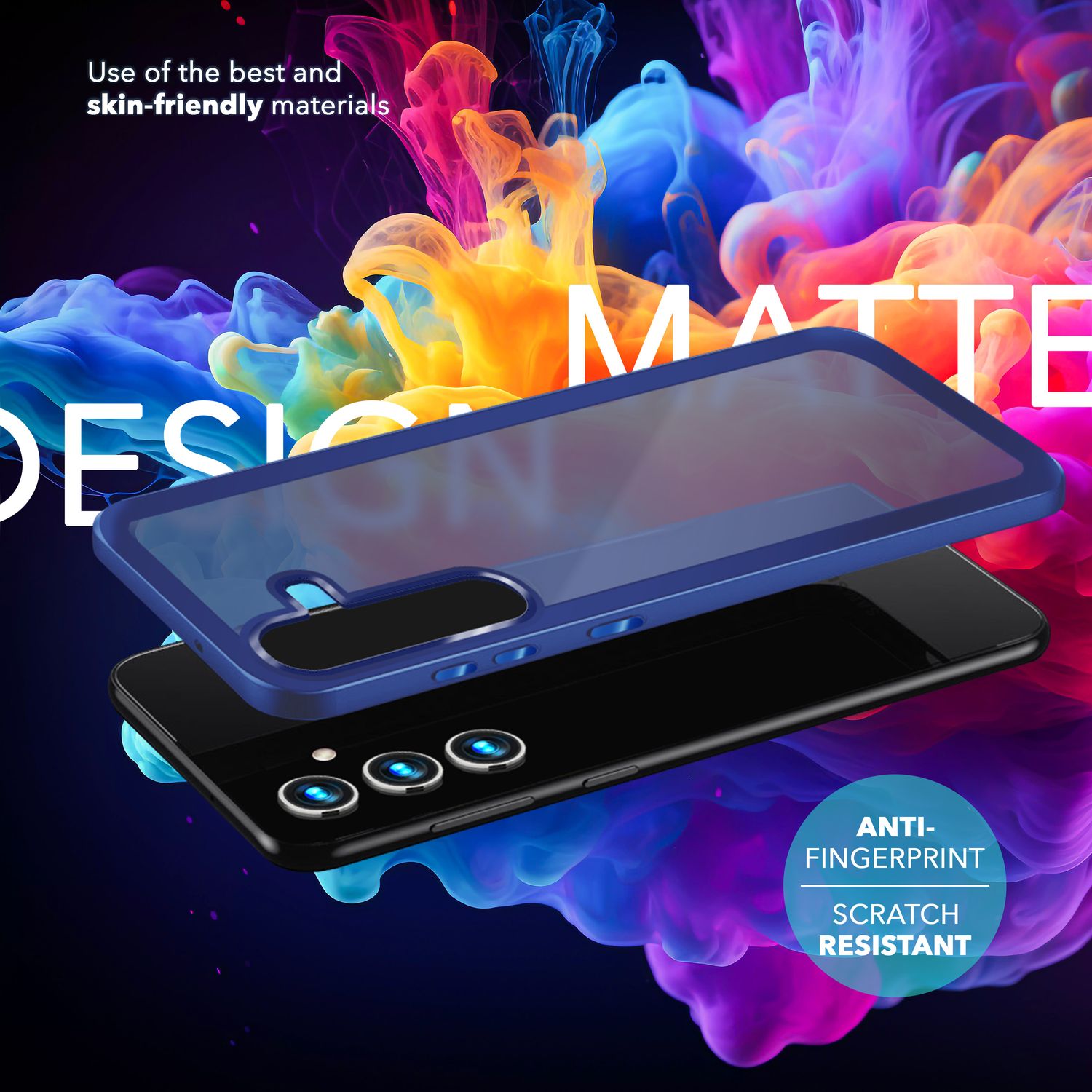 Hybrid-Hülle für Samsung Galaxy S24 semi-transparent matt Polycarbonat TPU