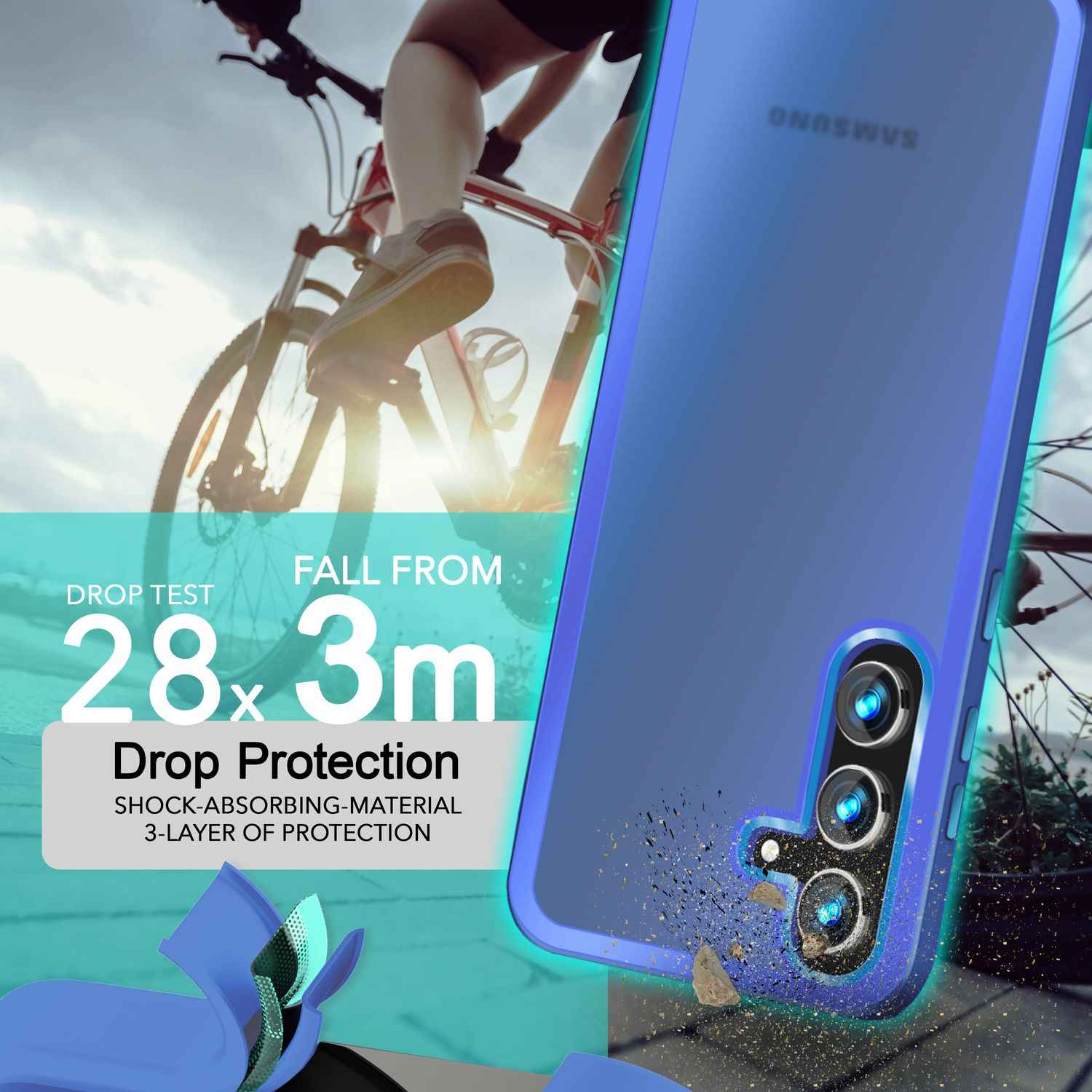 NALIA Matte Hybrid Schutzhülle für Samsung Galaxy S24 Hülle, Semi-Transparente Stoßfeste Harte Rückseite & Schutz-Rahmen