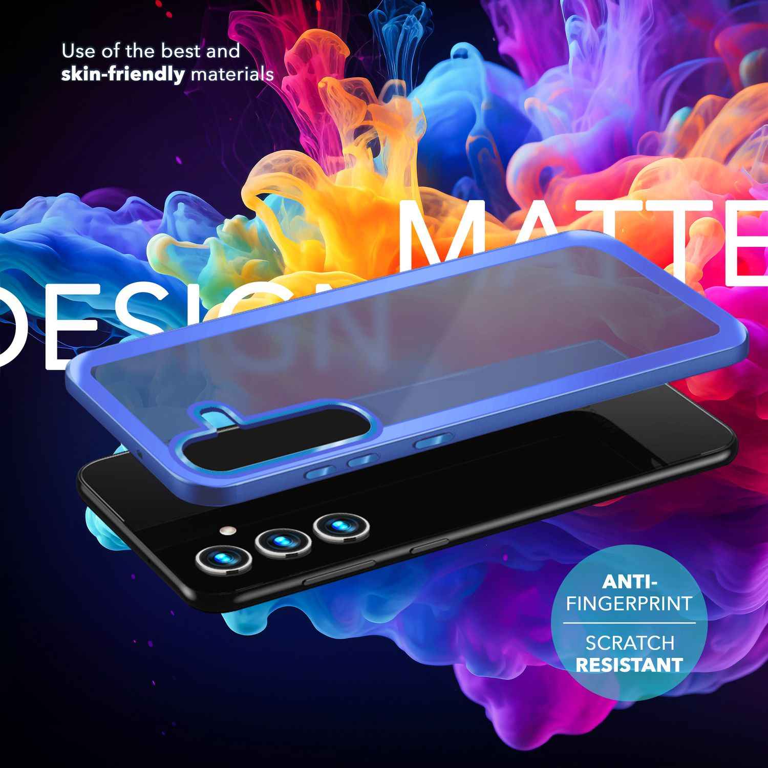 NALIA Matte Hybrid Schutzhülle für Samsung Galaxy S24 Hülle, Semi-Transparente Stoßfeste Harte Rückseite & Schutz-Rahmen