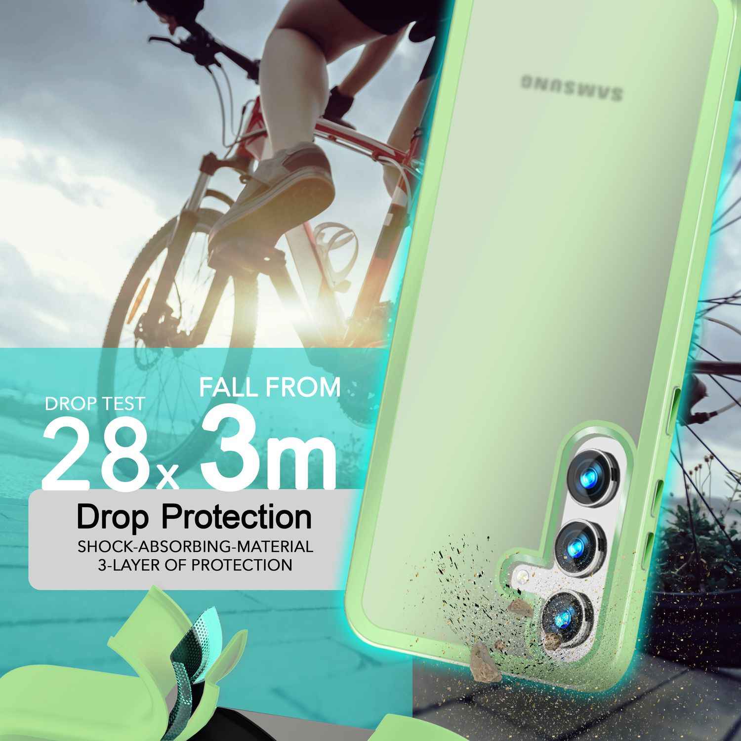 NALIA Matte Hybrid Schutzhülle für Samsung Galaxy S24 Hülle, Semi-Transparente Stoßfeste Harte Rückseite & Schutz-Rahmen