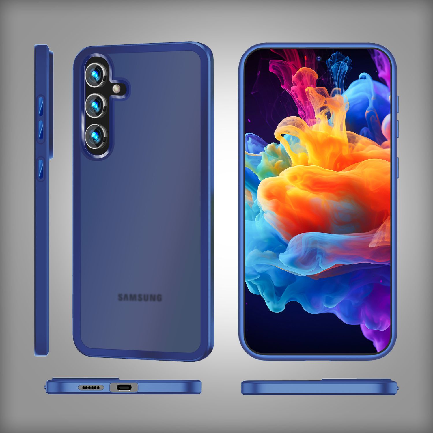 Hybrid-Hülle für Samsung Galaxy S24 Plus matt halb-durchsichtig Polycarbonat TPU