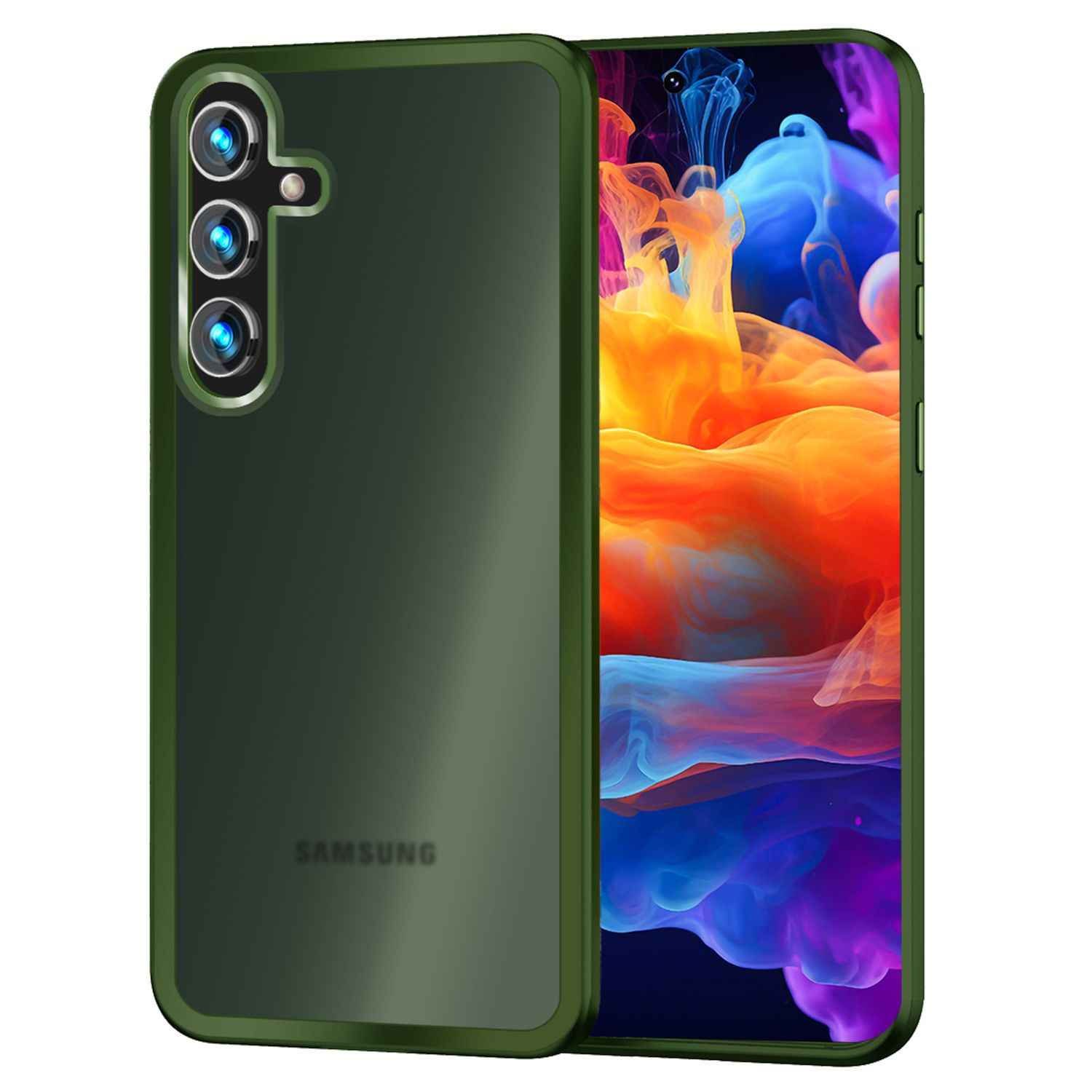 NALIA Matte Hybrid Schutzhülle für Samsung Galaxy S24 Plus Hülle, Semi-Transparente Harte Rückseite & Fallschutz-Rahmen