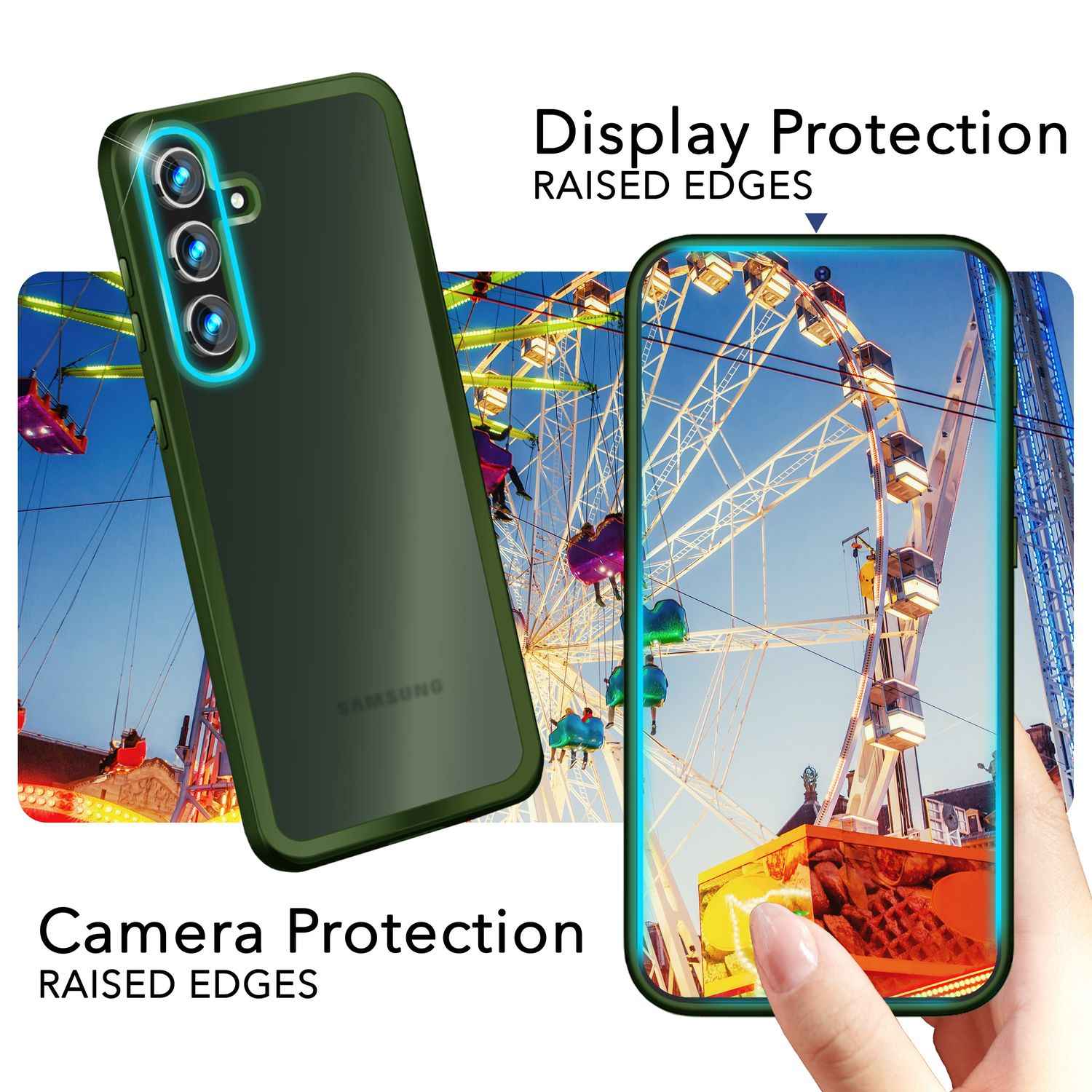 NALIA Matte Hybrid Schutzhülle für Samsung Galaxy S24 Plus Hülle, Semi-Transparente Harte Rückseite & Fallschutz-Rahmen