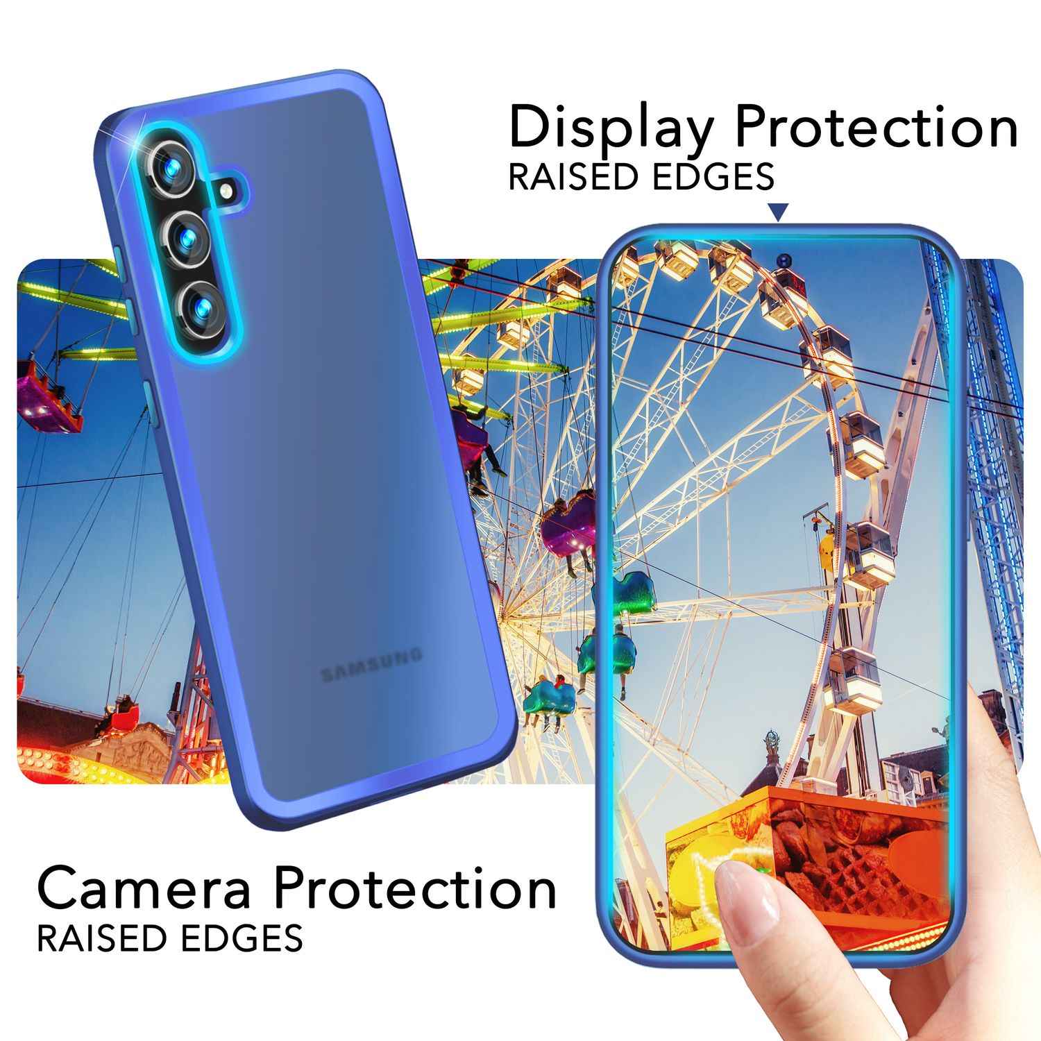 NALIA Matte Hybrid Schutzhülle für Samsung Galaxy S24 Plus Hülle, Semi-Transparente Harte Rückseite & Fallschutz-Rahmen