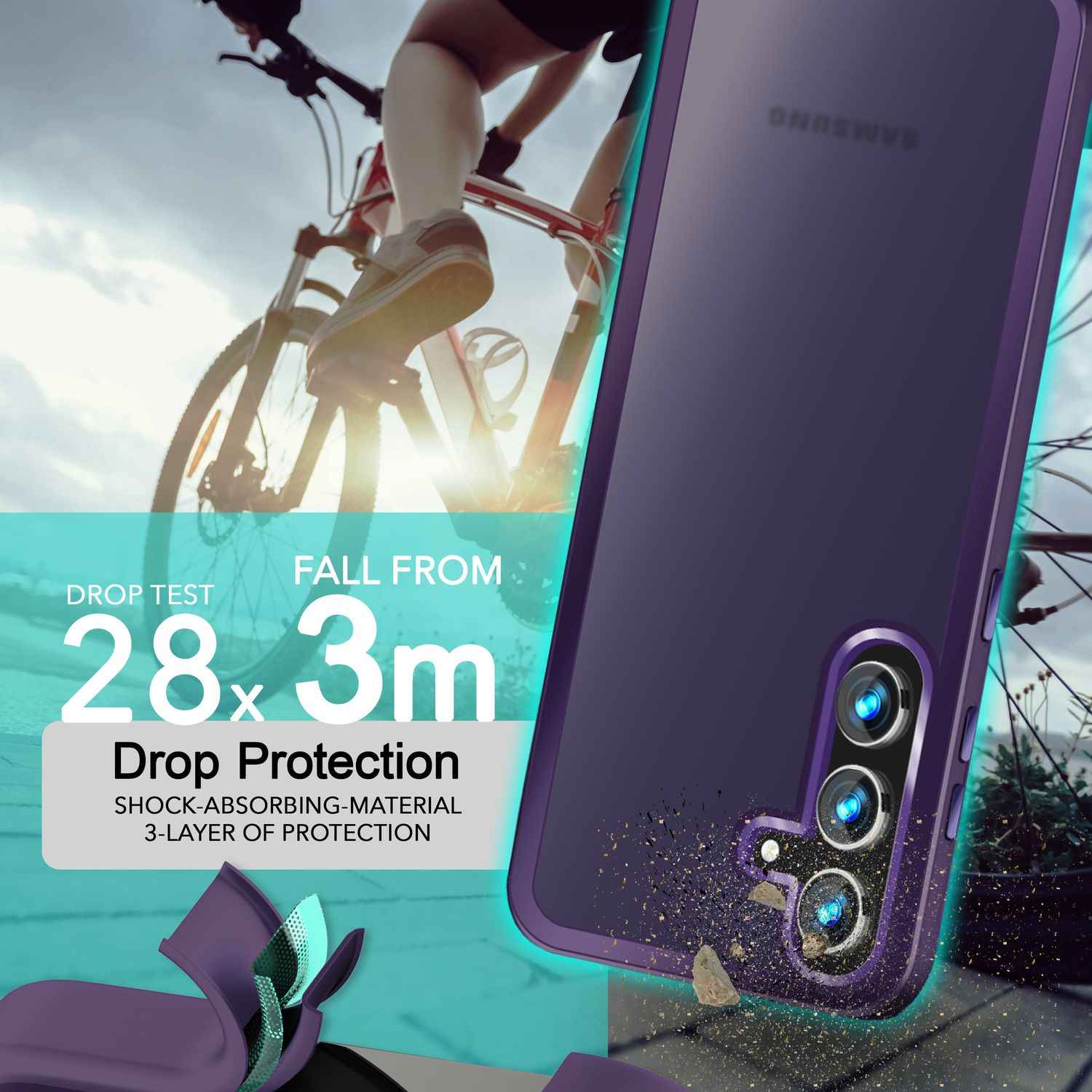 NALIA Matte Hybrid Schutzhülle für Samsung Galaxy S24 Plus Hülle, Semi-Transparente Harte Rückseite & Fallschutz-Rahmen