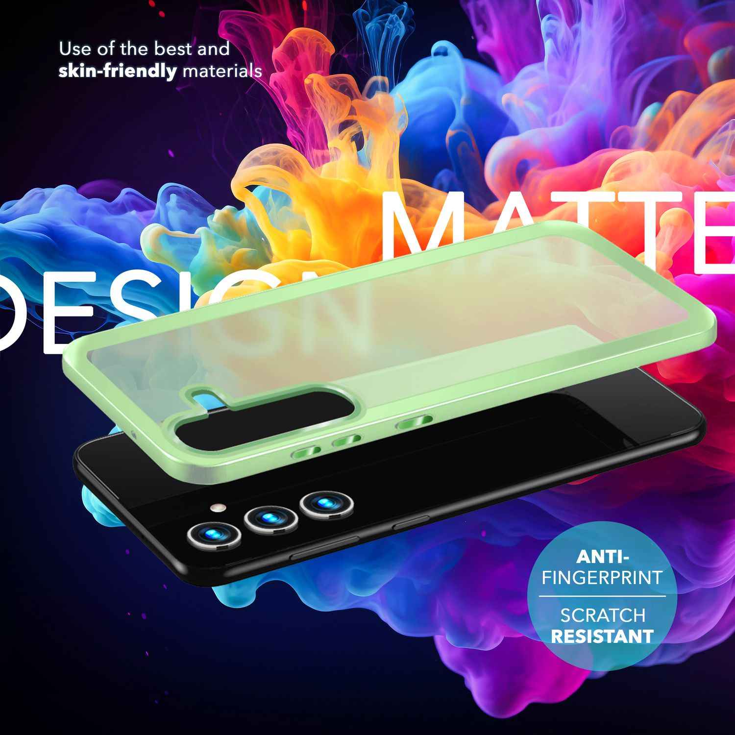 NALIA Matte Hybrid Schutzhülle für Samsung Galaxy S24 Plus Hülle, Semi-Transparente Harte Rückseite & Fallschutz-Rahmen