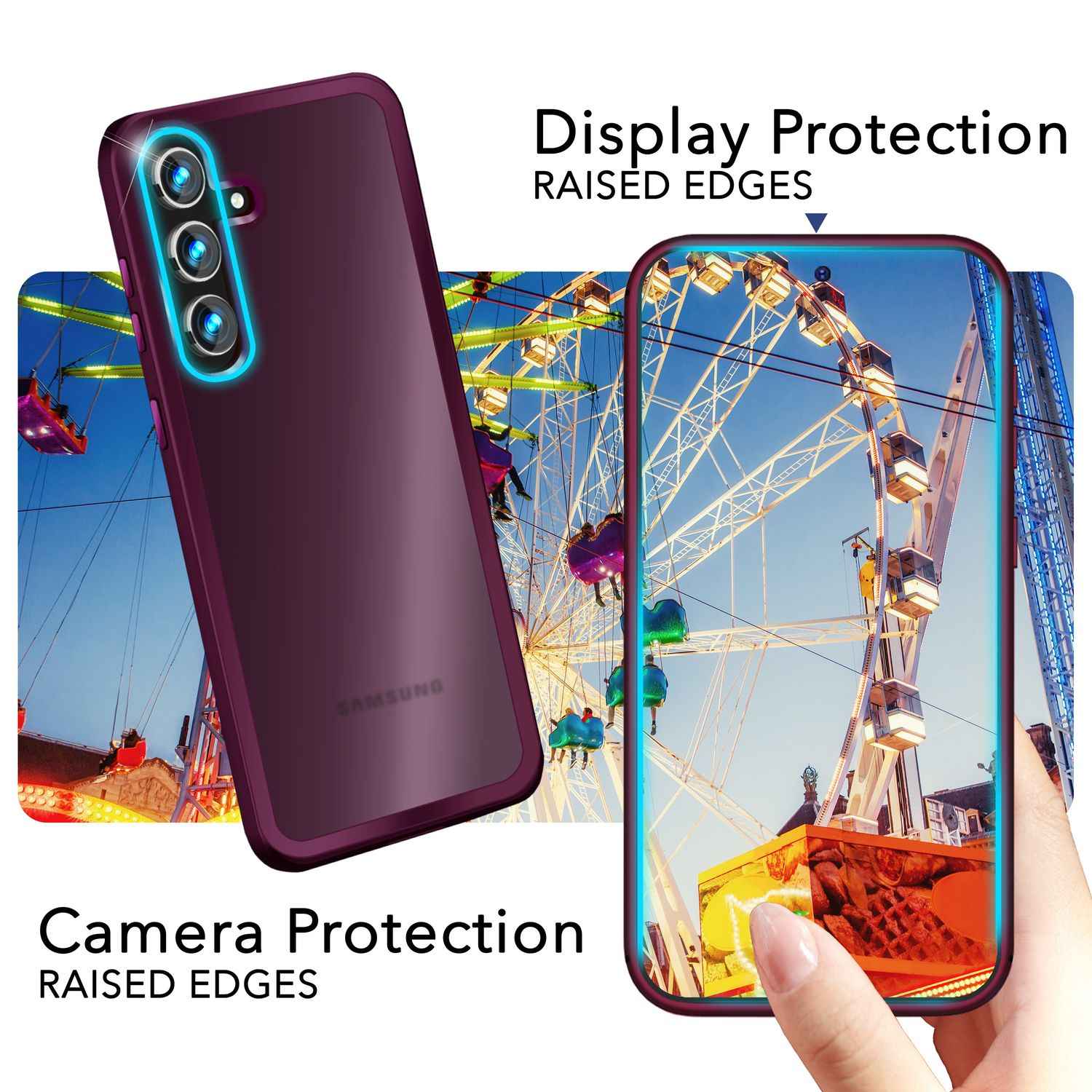 NALIA Matte Hybrid Schutzhülle für Samsung Galaxy S24 Plus Hülle, Semi-Transparente Harte Rückseite & Fallschutz-Rahmen