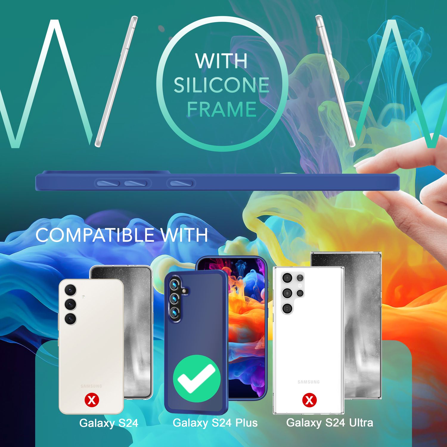 Hybrid-Hülle für Samsung Galaxy S24 Plus matt halb-durchsichtig Polycarbonat TPU