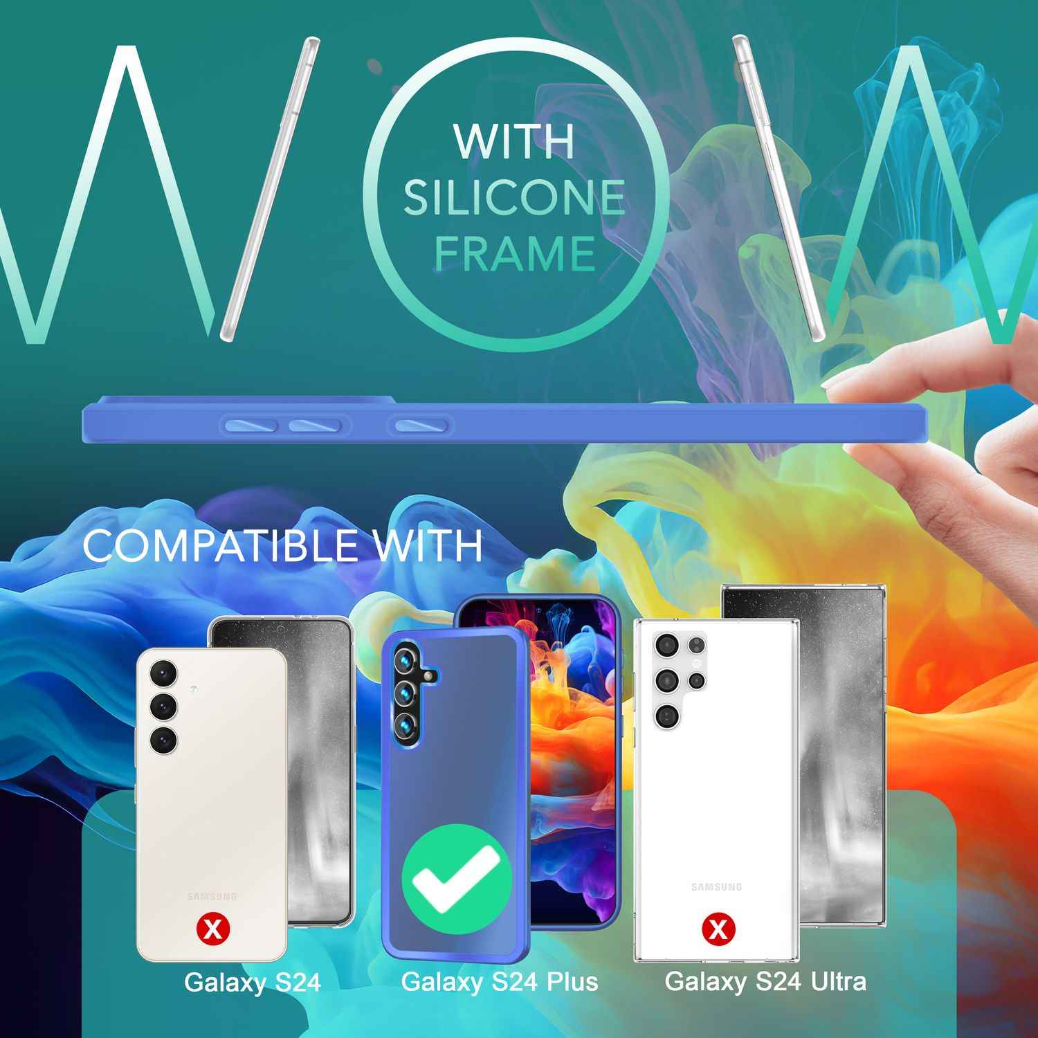 NALIA Matte Hybrid Schutzhülle für Samsung Galaxy S24 Plus Hülle, Semi-Transparente Harte Rückseite & Fallschutz-Rahmen