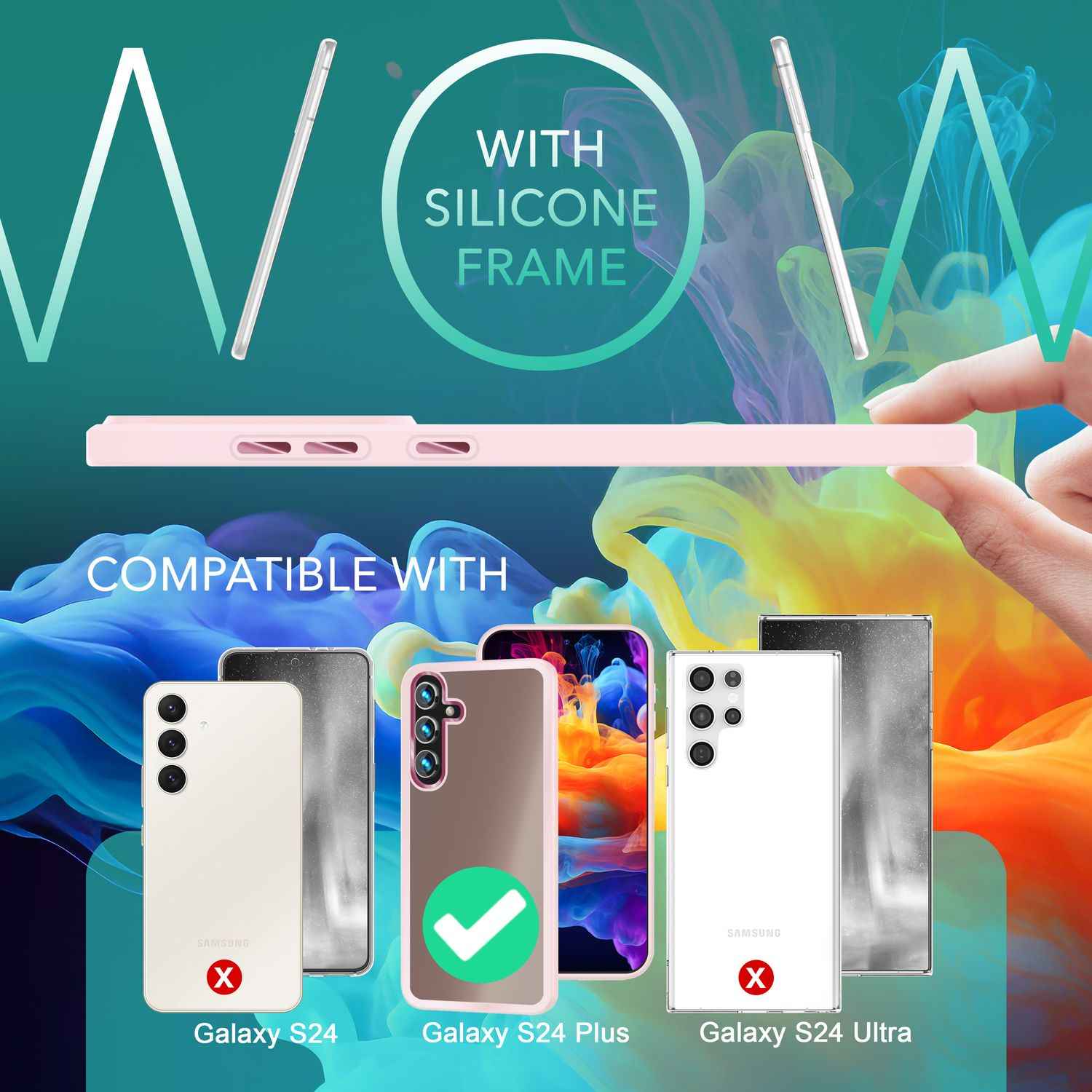 NALIA Matte Hybrid Schutzhülle für Samsung Galaxy S24 Plus Hülle, Semi-Transparente Harte Rückseite & Fallschutz-Rahmen