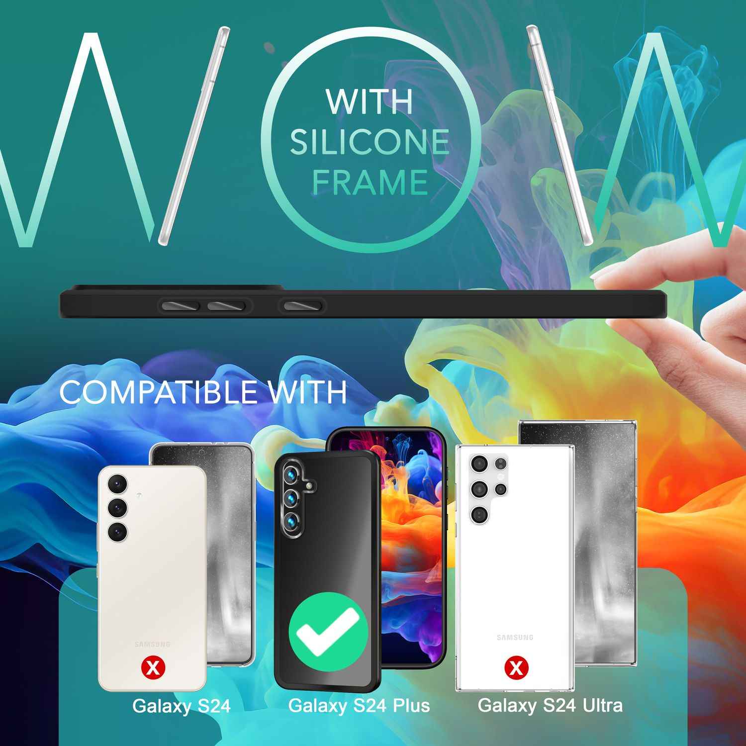 NALIA Matte Hybrid Schutzhülle für Samsung Galaxy S24 Plus Hülle, Semi-Transparente Harte Rückseite & Fallschutz-Rahmen
