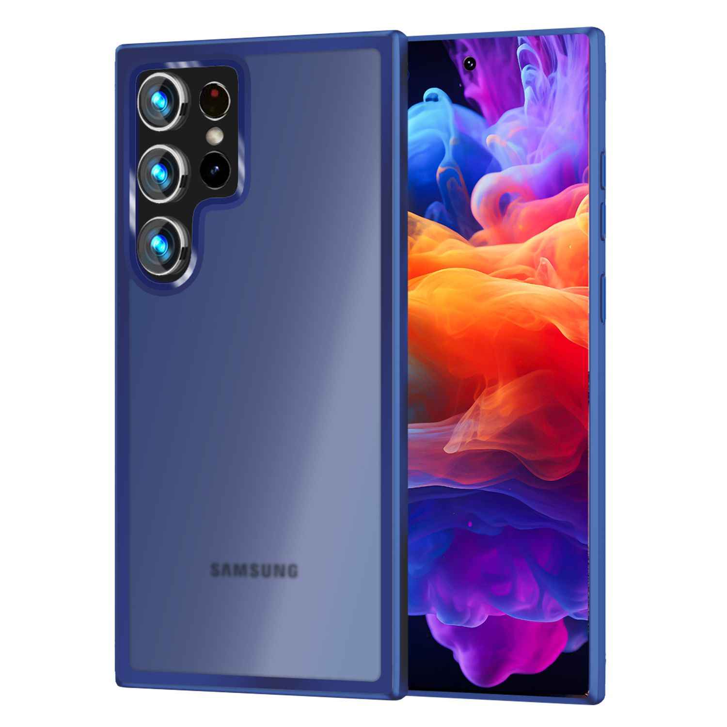 NALIA Matte Hybrid Schutzhülle für Samsung Galaxy S24 Ultra Hülle, Semi-Transparente Harte Rückseite & Fallschutz-Rahmen