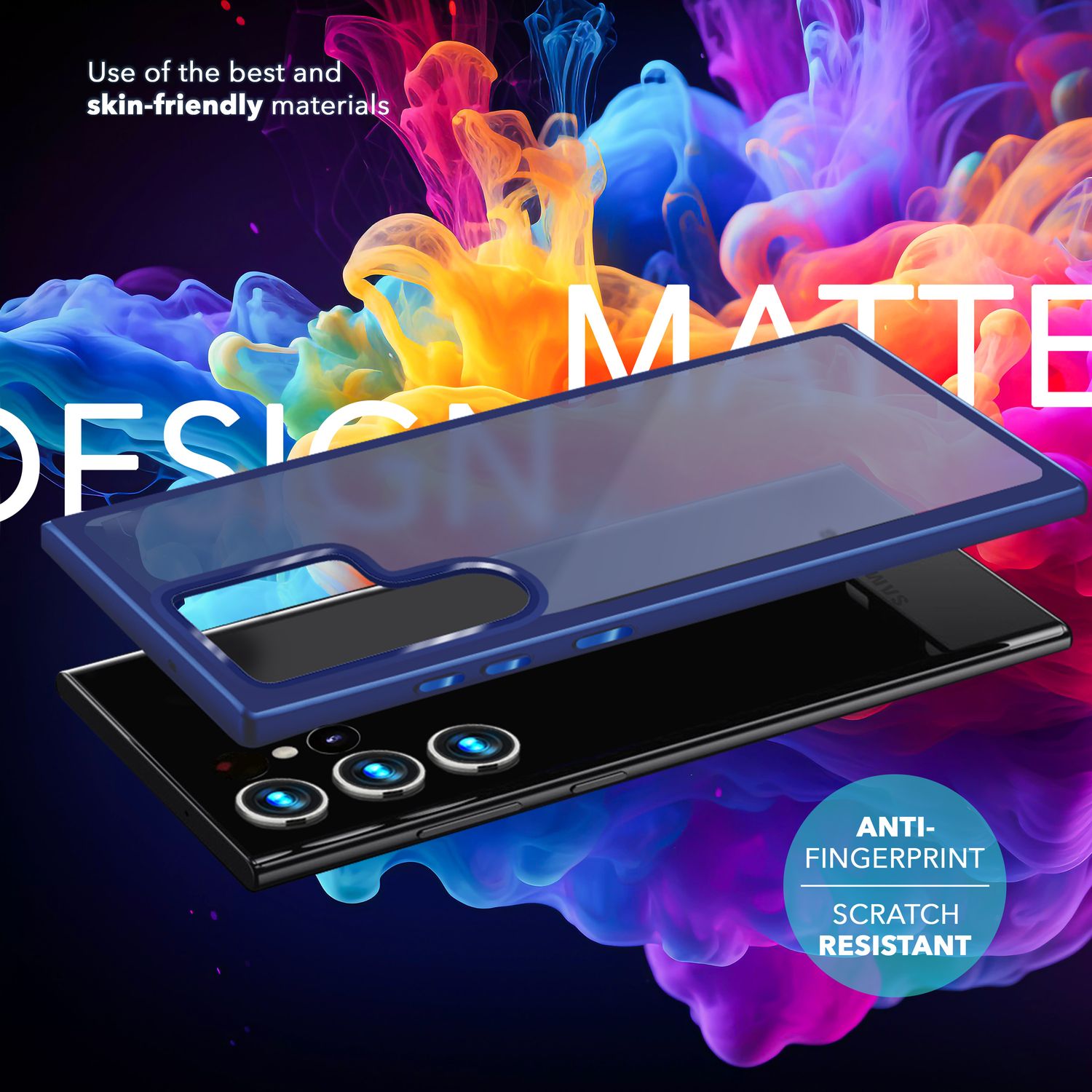 Hybrid-Hülle für Samsung Galaxy S24 Ultra matt halb-durchsichtig Polycarbonat