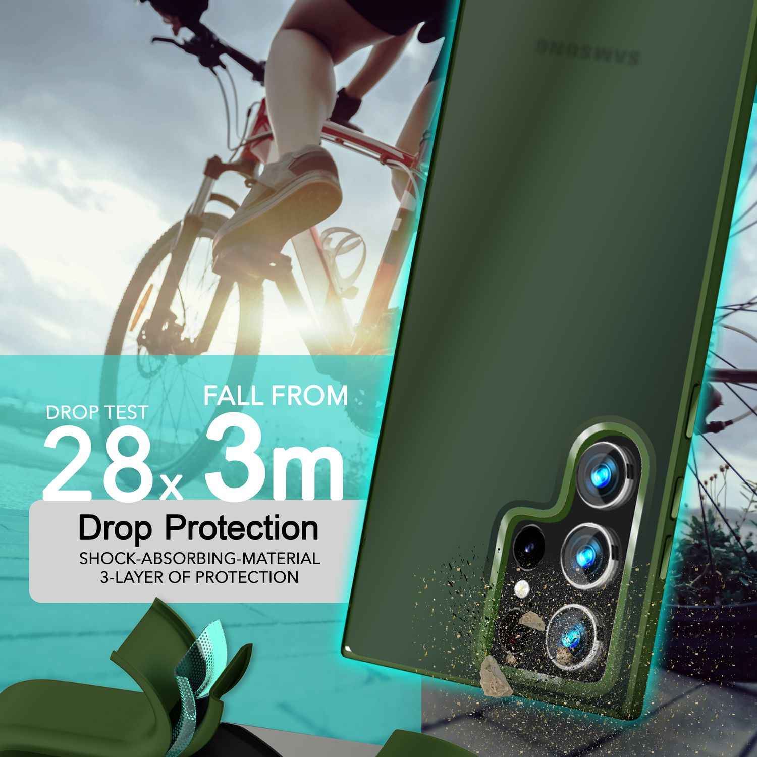 NALIA Matte Hybrid Schutzhülle für Samsung Galaxy S24 Ultra Hülle, Semi-Transparente Harte Rückseite & Fallschutz-Rahmen
