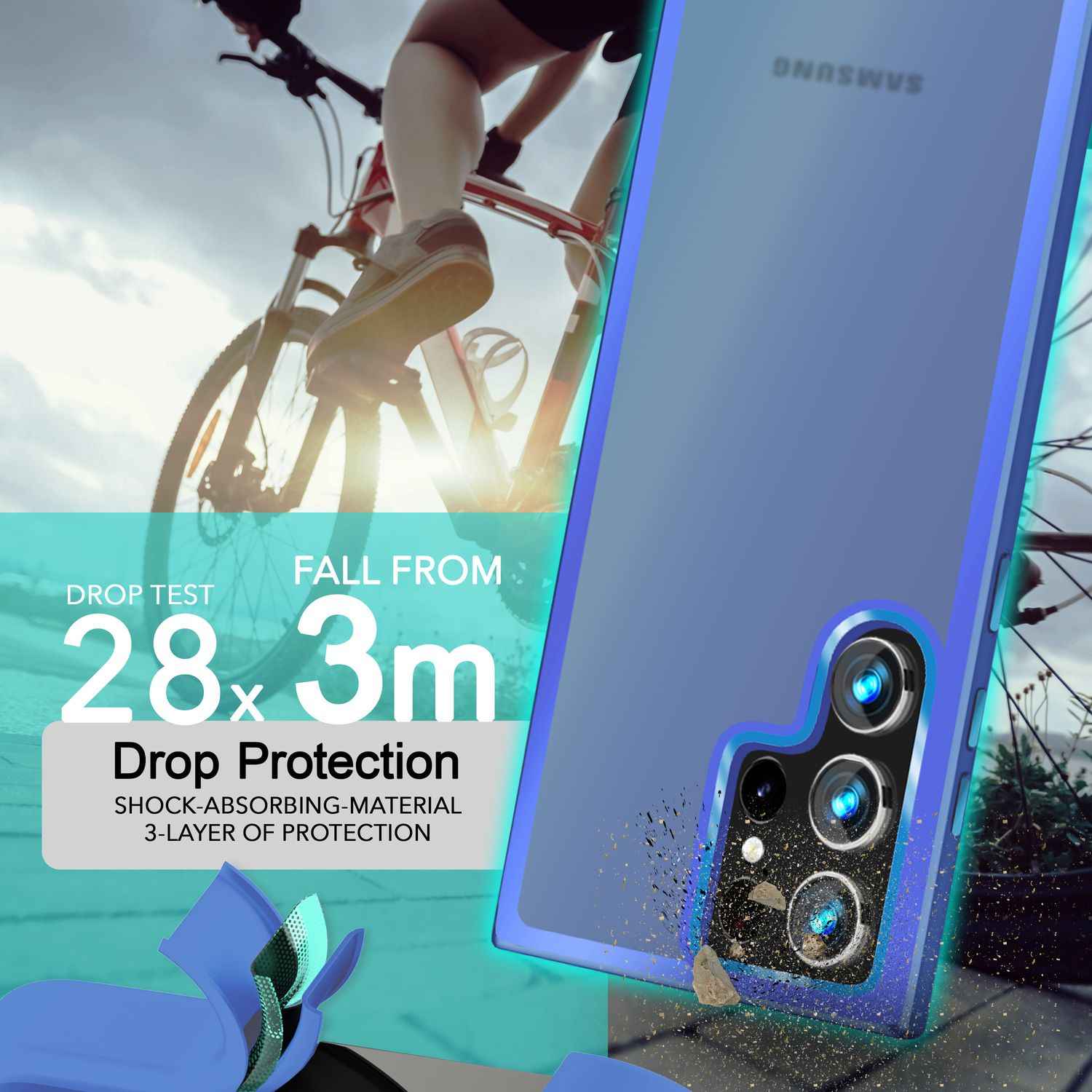NALIA Matte Hybrid Schutzhülle für Samsung Galaxy S24 Ultra Hülle, Semi-Transparente Harte Rückseite & Fallschutz-Rahmen