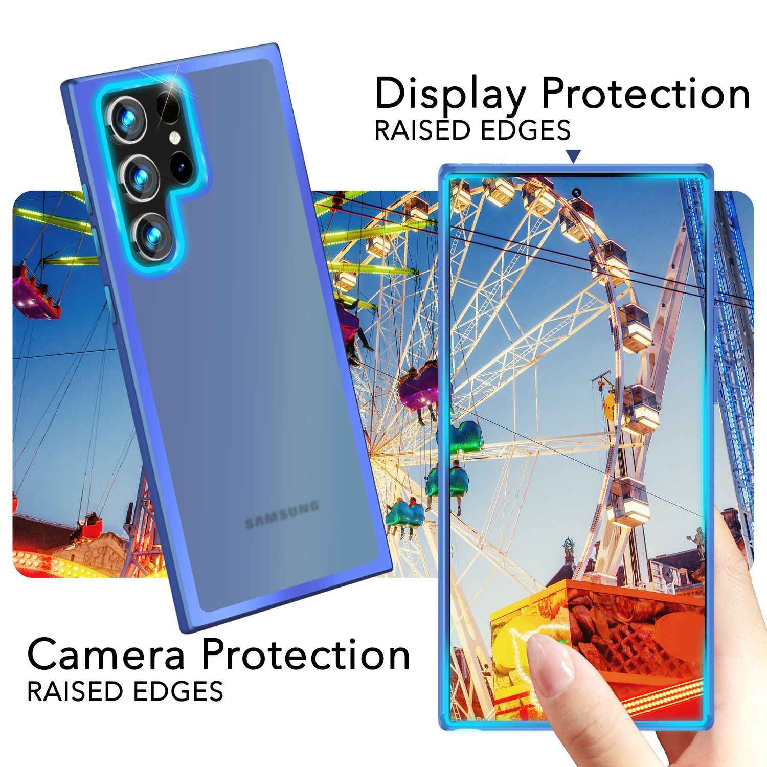 NALIA Matte Hybrid Schutzhülle für Samsung Galaxy S24 Ultra Hülle, Semi-Transparente Harte Rückseite & Fallschutz-Rahmen