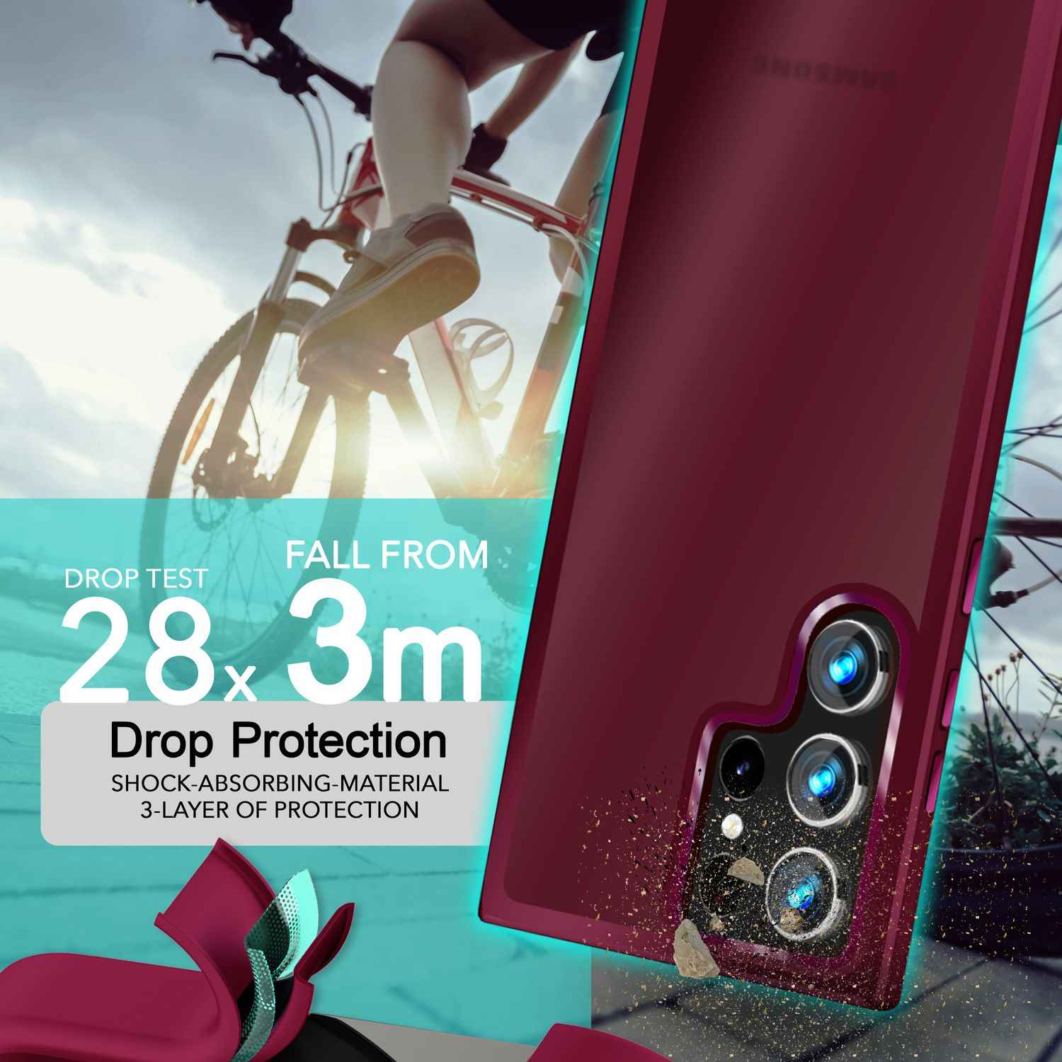 NALIA Matte Hybrid Schutzhülle für Samsung Galaxy S24 Ultra Hülle, Semi-Transparente Harte Rückseite & Fallschutz-Rahmen