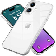 NALIA Transparente Silikonhülle für iPhone 16 Plus, Durchsichtige Schutzhülle, Anti-Gelb Silikon Handyhülle, Klare Hülle