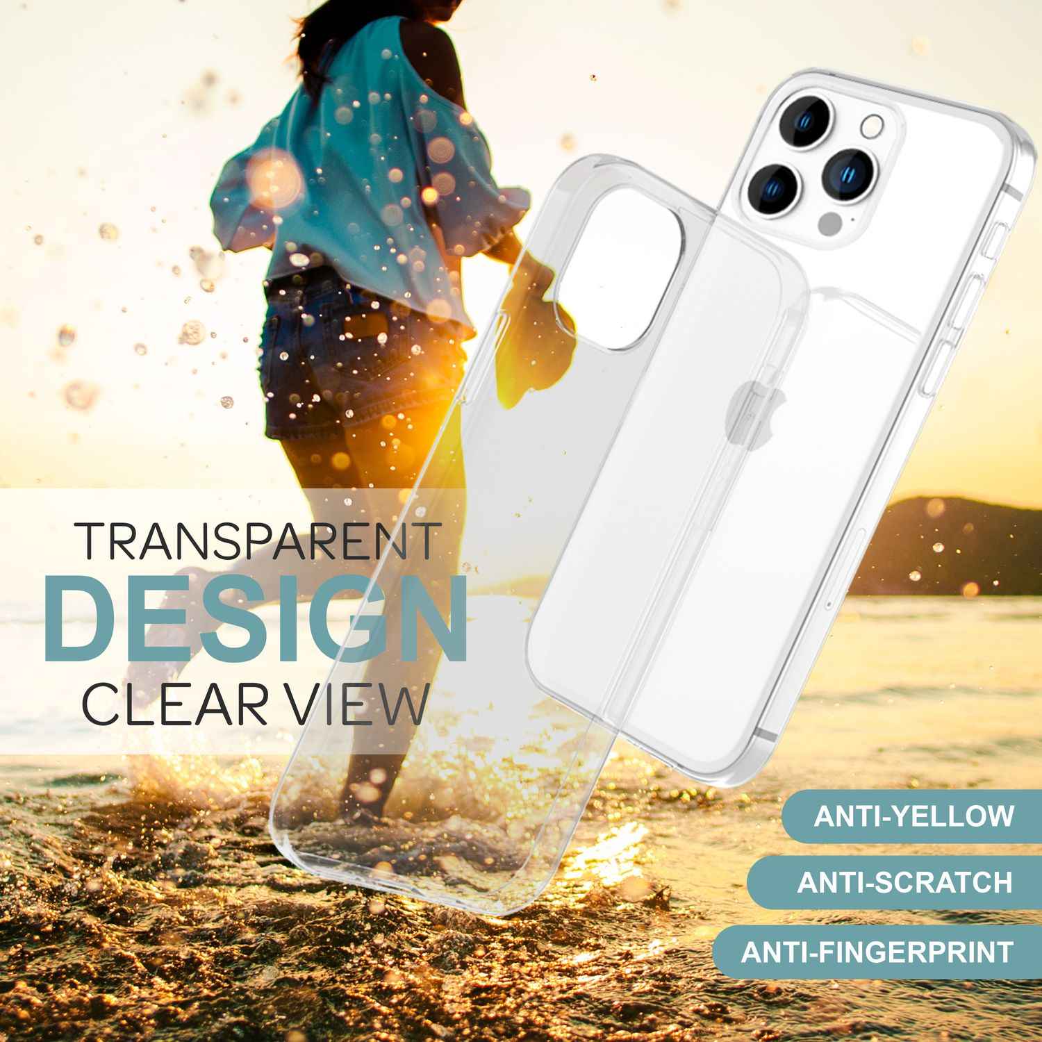 NALIA Transparente Silikonhülle für iPhone 16 Pro Max, Durchsichtige Schutzhülle, Anti-Gelb Handyhülle, Klare Hülle