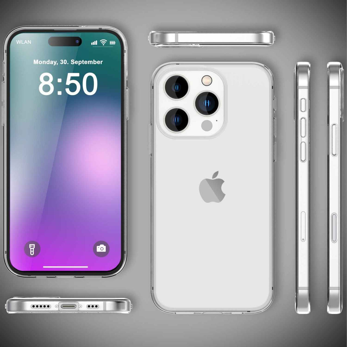 NALIA Transparente Silikonhülle für iPhone 16 Pro Max, Durchsichtige Schutzhülle, Anti-Gelb Handyhülle, Klare Hülle