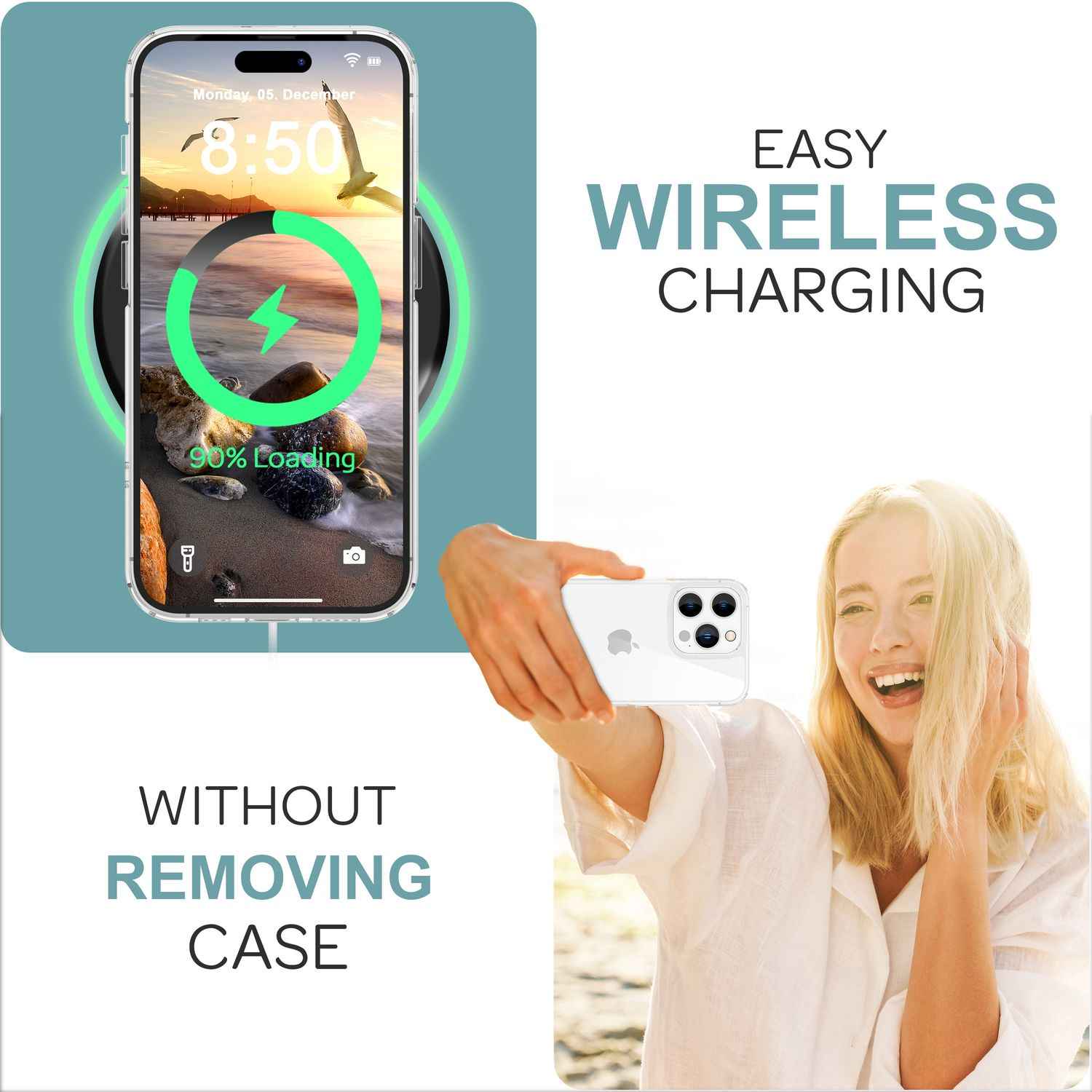 NALIA Klare Kratzfeste Acryl Hülle für iPhone 16 Pro, Harte Schutzhülle mit Silikon-Rahmen, Transparente Handyhülle