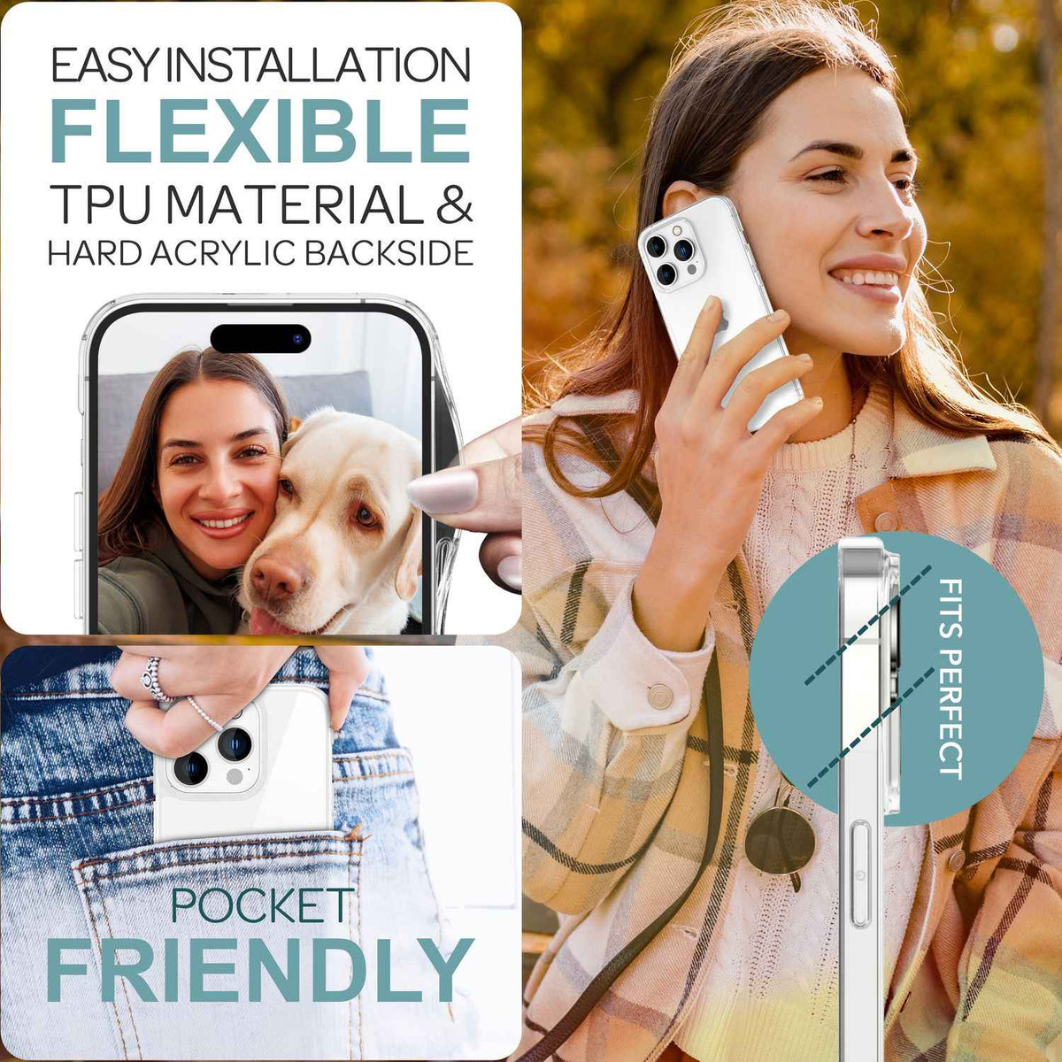 NALIA Klare Kratzfeste Acryl Hülle für iPhone 16 Pro Max, Harte Schutzhülle mit Silikon-Rahmen, Transparente Handyhülle