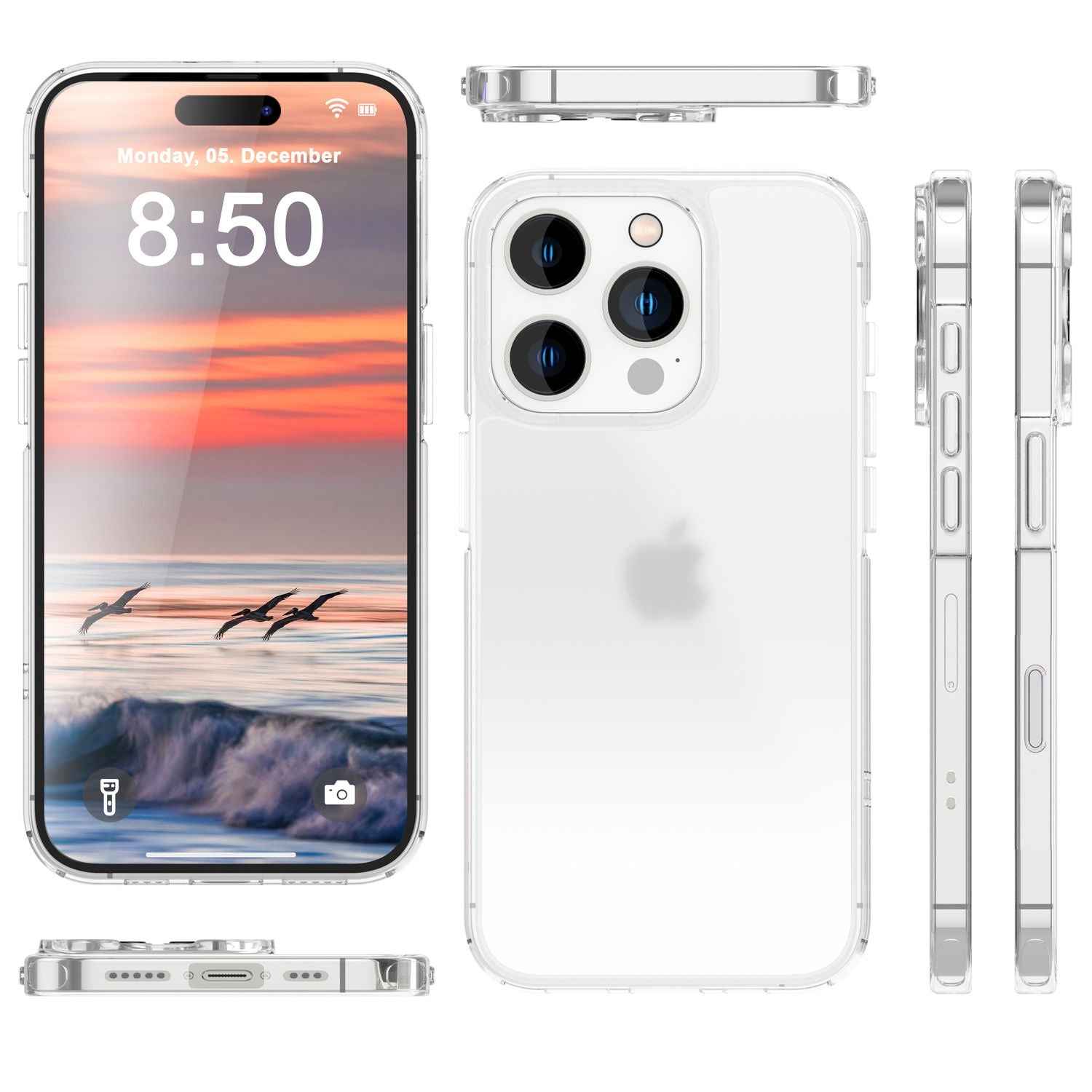 NALIA Matte Acryl Hülle für iPhone 16 Pro, Semi-Transparente Anti-Fingerabdruck Schutzhülle, Halb Klare Handyhülle
