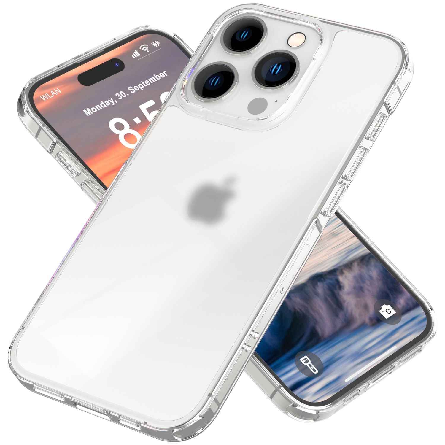 NALIA Matte Acryl Hülle für iPhone 16 Pro Max, Semi-Transparente Anti-Fingerabdruck Schutzhülle, Halb Klare Handyhülle