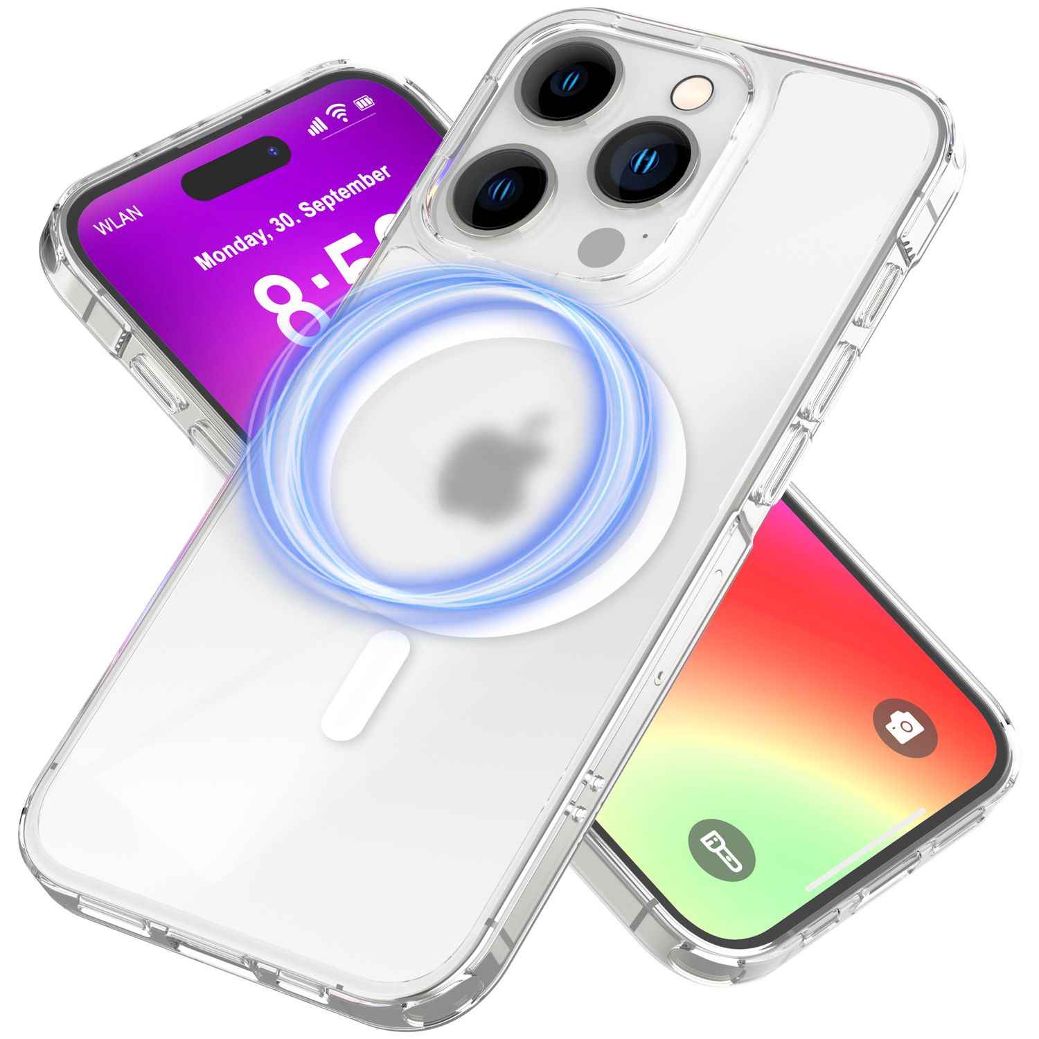 NALIA Matte MagPower Acryl Hülle für iPhone 16 Pro Max, mit MagSafe Ring Semi-Transparente Anti-Fingerabdruck Handyhülle