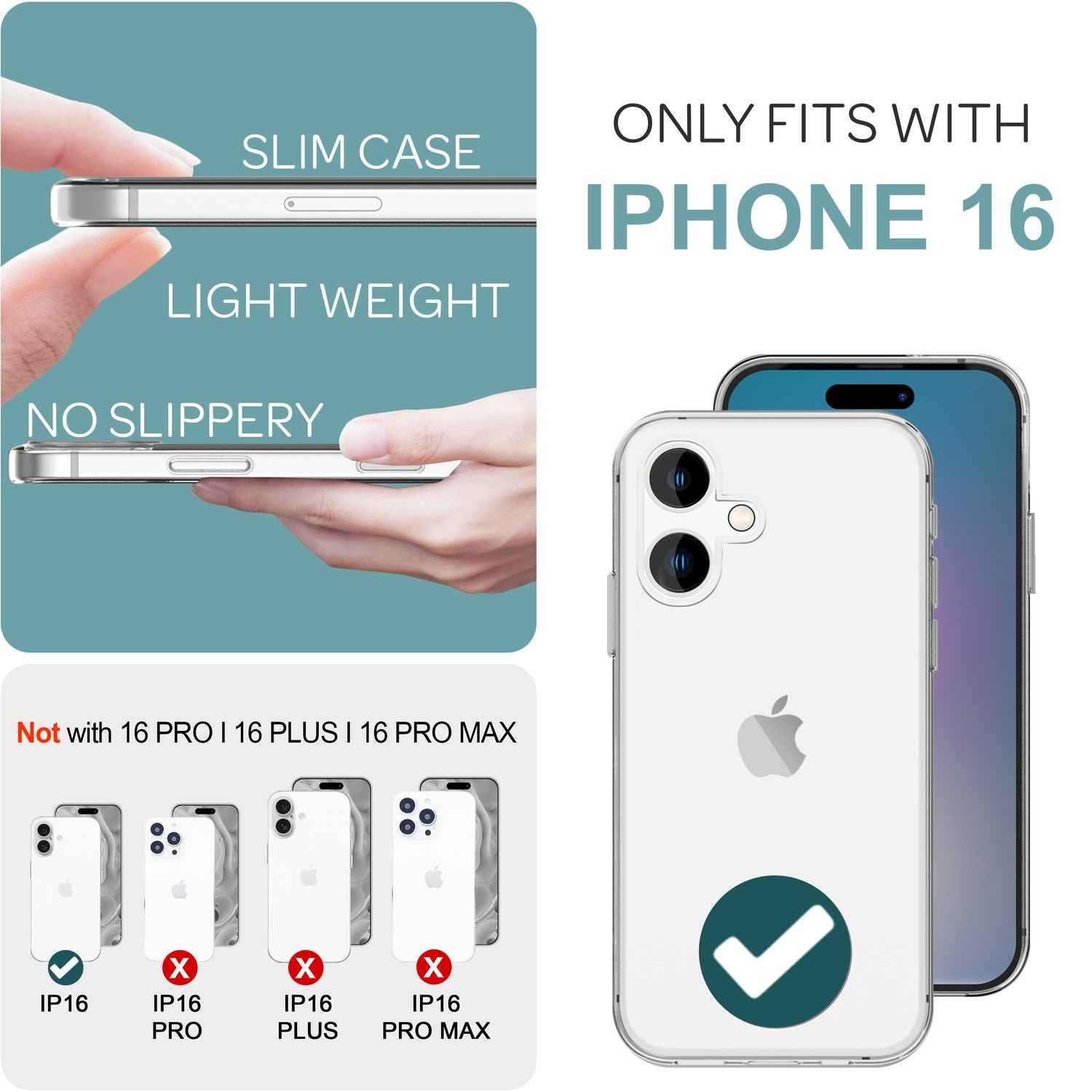 NALIA Klare 360° Schutzhülle für iPhone 16, Transparente Anti-Gelb Hülle Stabiler Komplettschutz, Full-Cover Handyhülle