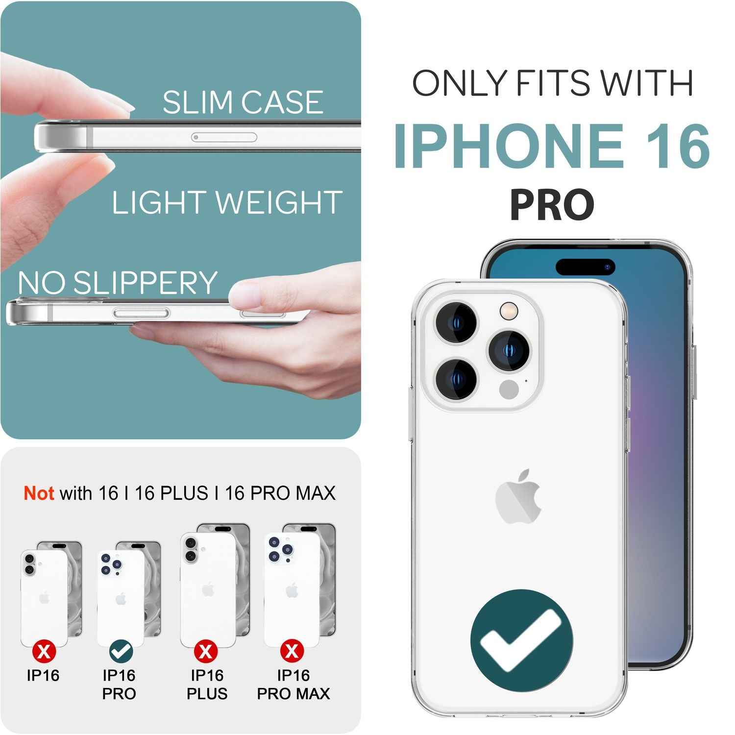 NALIA Klare 360° Schutzhülle für iPhone 16 Pro, Transparente Rundum Hülle Stabiler Komplettschutz, Full-Cover Handyhülle