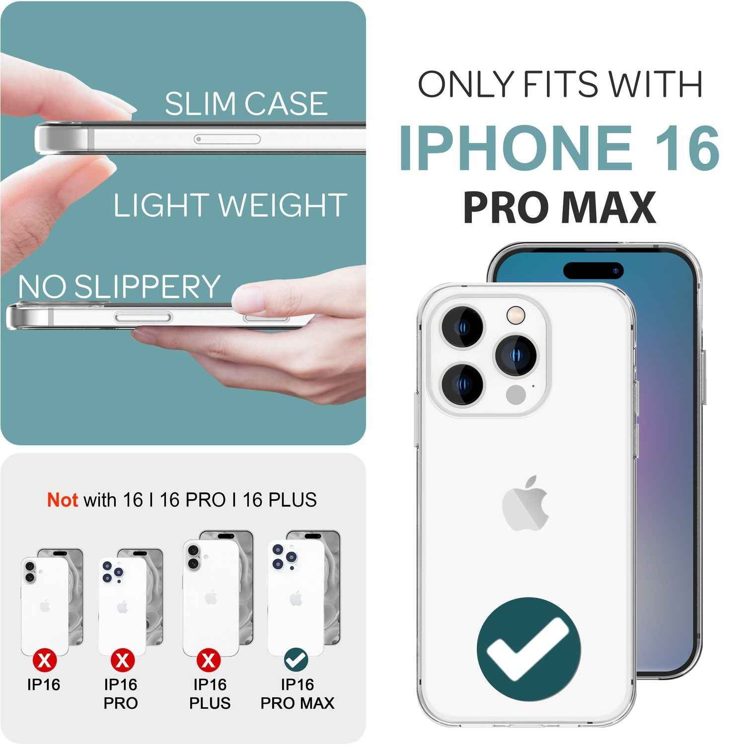 NALIA Klare 360° Schutzhülle für iPhone 16 Pro Max, Transparente Hülle Stabiler Komplettschutz, Full-Cover Handyhülle