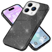 NALIA Glitzer Hybrid Hülle für iPhone 16 Pro, Verstärkte Silikon Handyhülle, Glänzende Glitzerhülle Schutz Cover