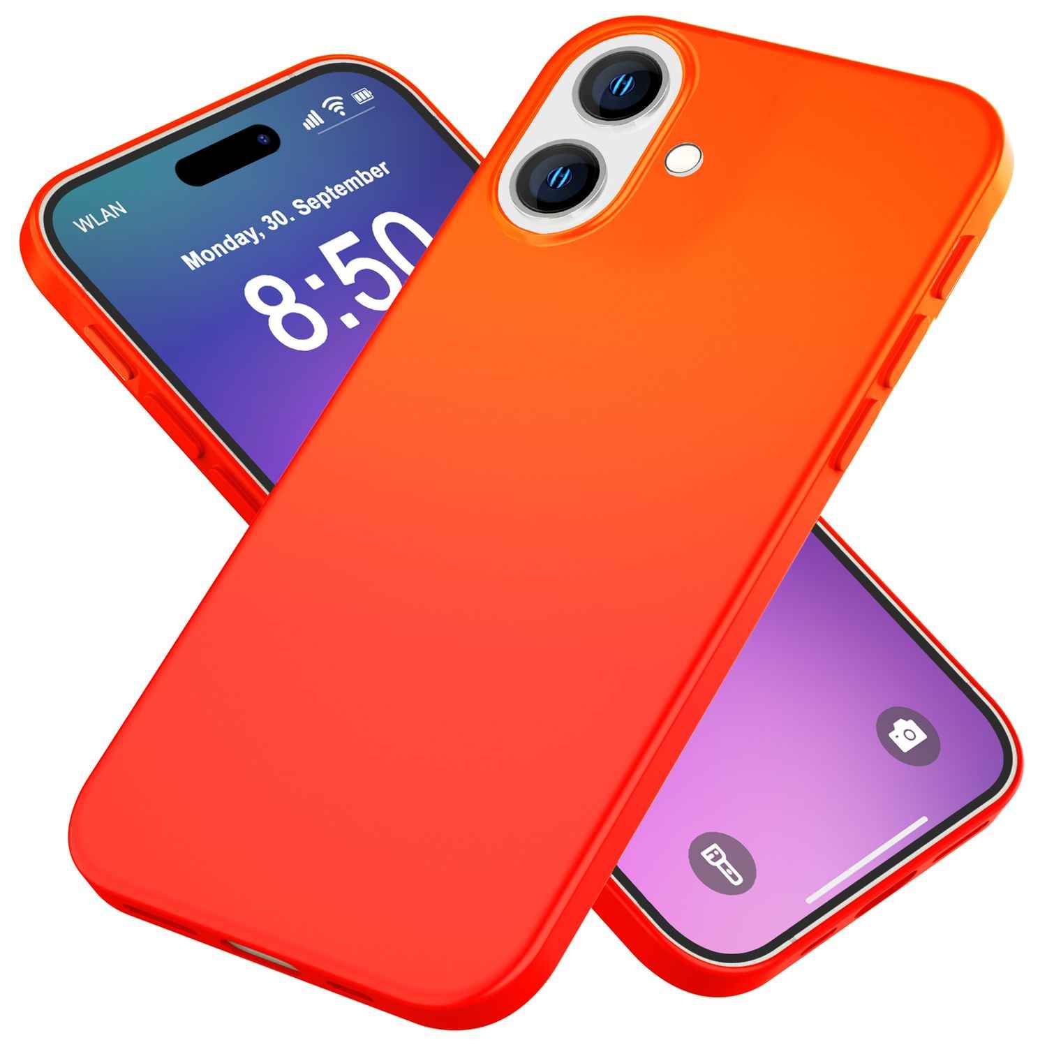 NALIA Bunte Neon Silikonhülle für iPhone 16, Hülle mit Intensiver Farbe, Rutschfeste Handyhülle, Soft Slim Cover