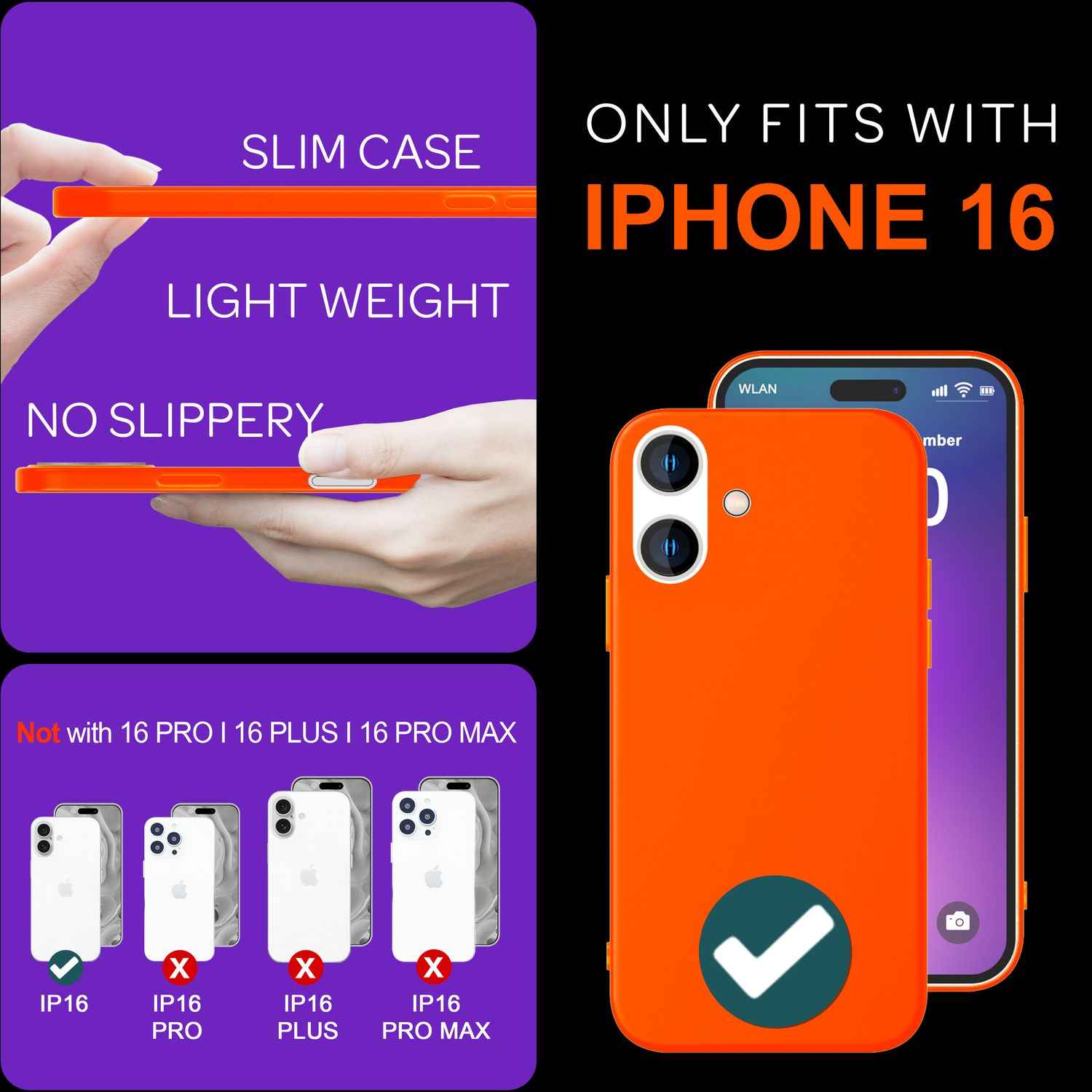 NALIA Bunte Neon Silikonhülle für iPhone 16, Hülle mit Intensiver Farbe, Rutschfeste Handyhülle, Soft Slim Cover