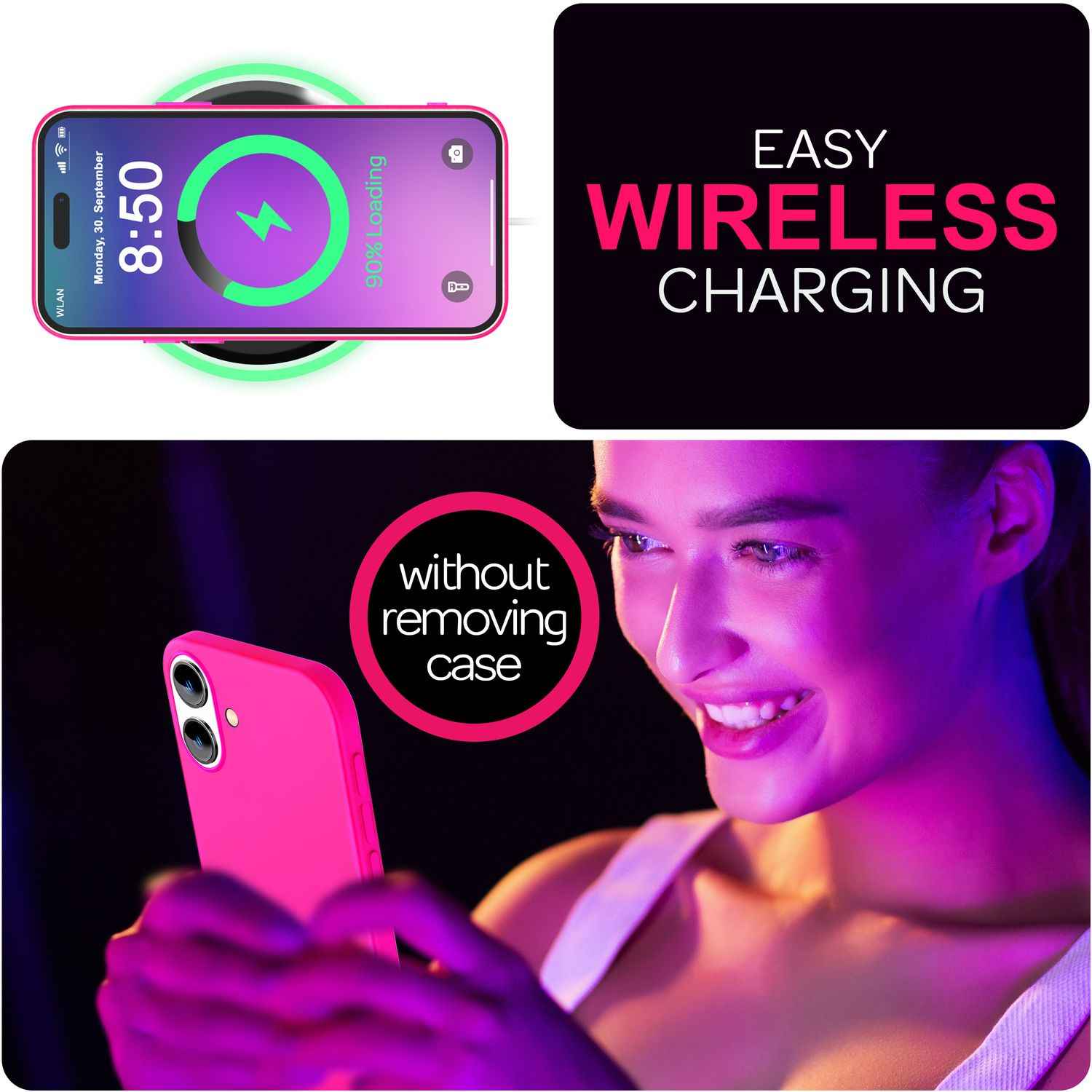 NALIA Bunte Neon Silikonhülle für iPhone 16 Plus, Hülle mit Intensiver Farbe, Rutschfeste Handyhülle, Soft Cover