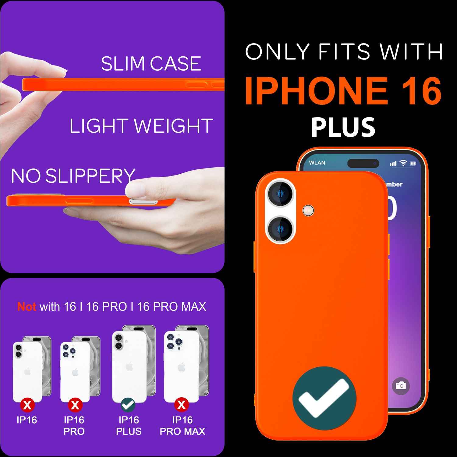 NALIA Bunte Neon Silikonhülle für iPhone 16 Plus, Hülle mit Intensiver Farbe, Rutschfeste Handyhülle, Soft Cover