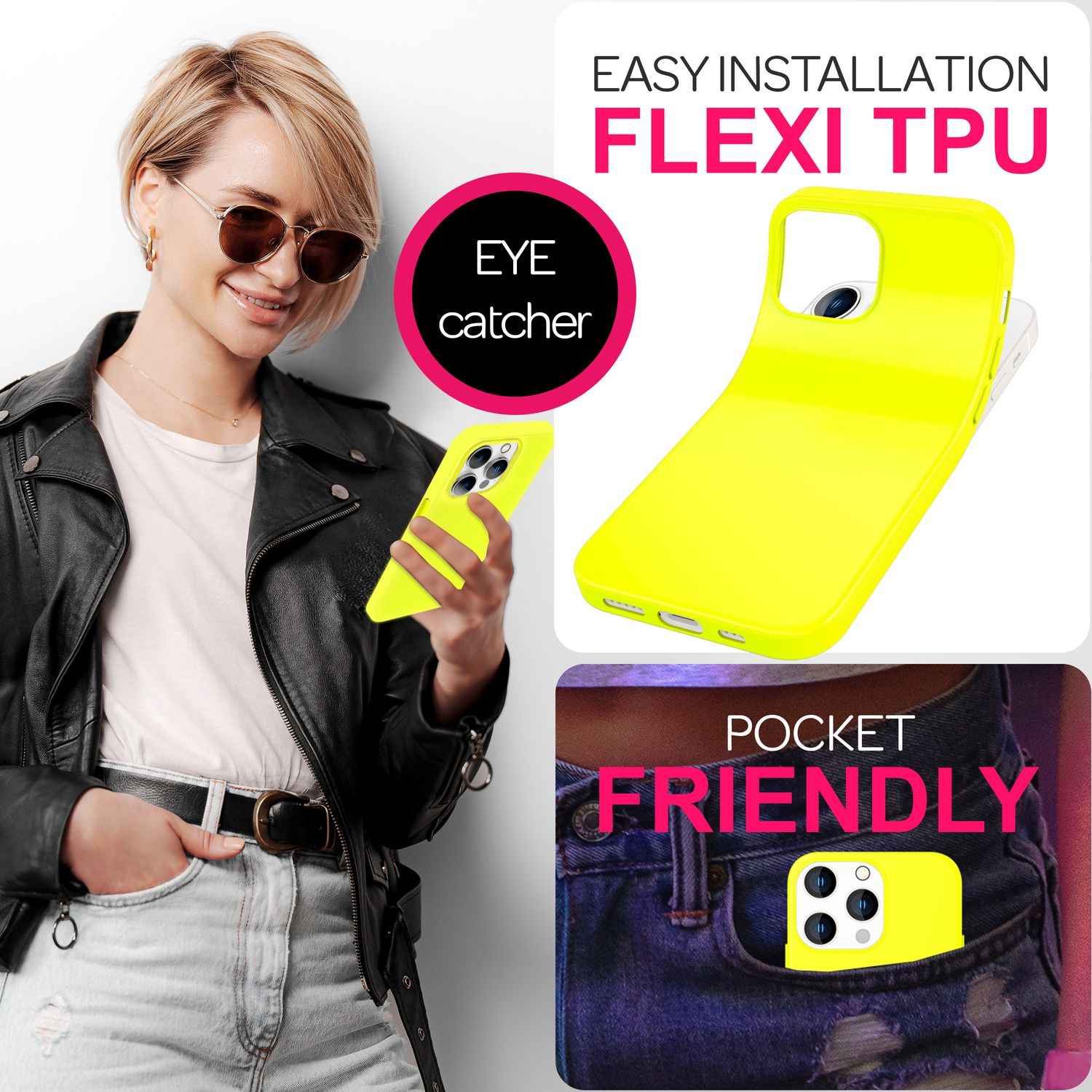 NALIA Bunte Neon Silikonhülle für iPhone 16 Pro, Hülle mit Intensiver Farbe, Rutschfeste Handyhülle, Soft Cover