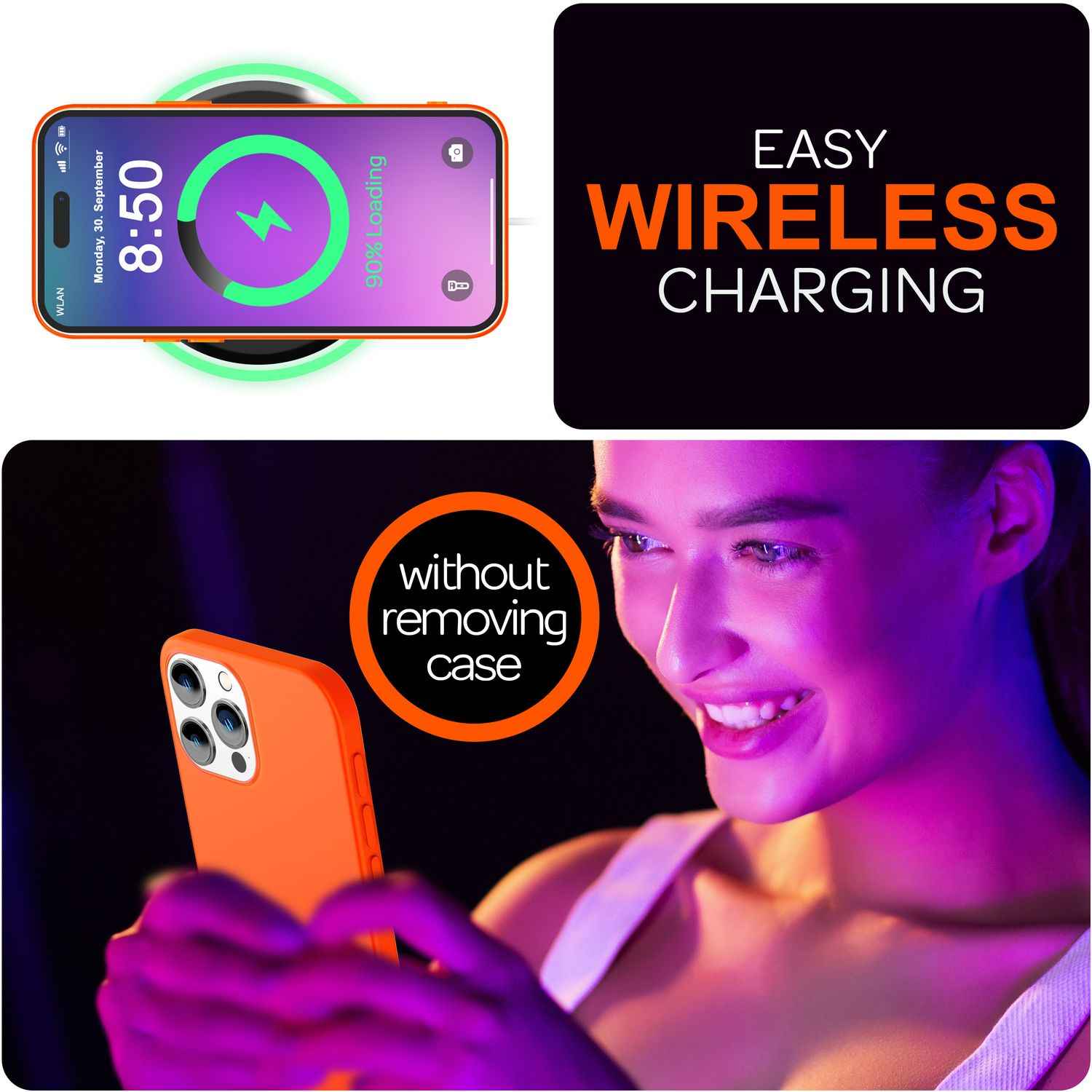 NALIA Bunte Neon Silikonhülle für iPhone 16 Pro, Hülle mit Intensiver Farbe, Rutschfeste Handyhülle, Soft Cover